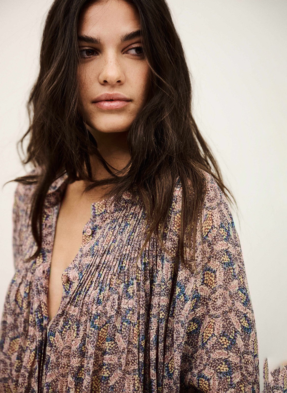 Blouse imprimée col tunisien tazio BA&SH Bleu