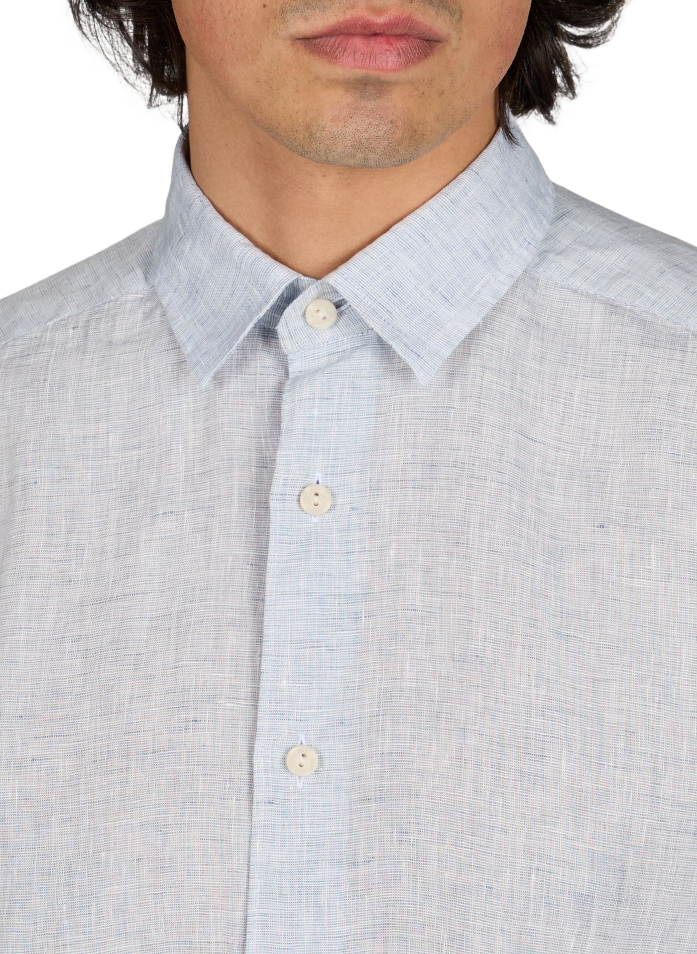 Chemise droite en lin ETON Bleu