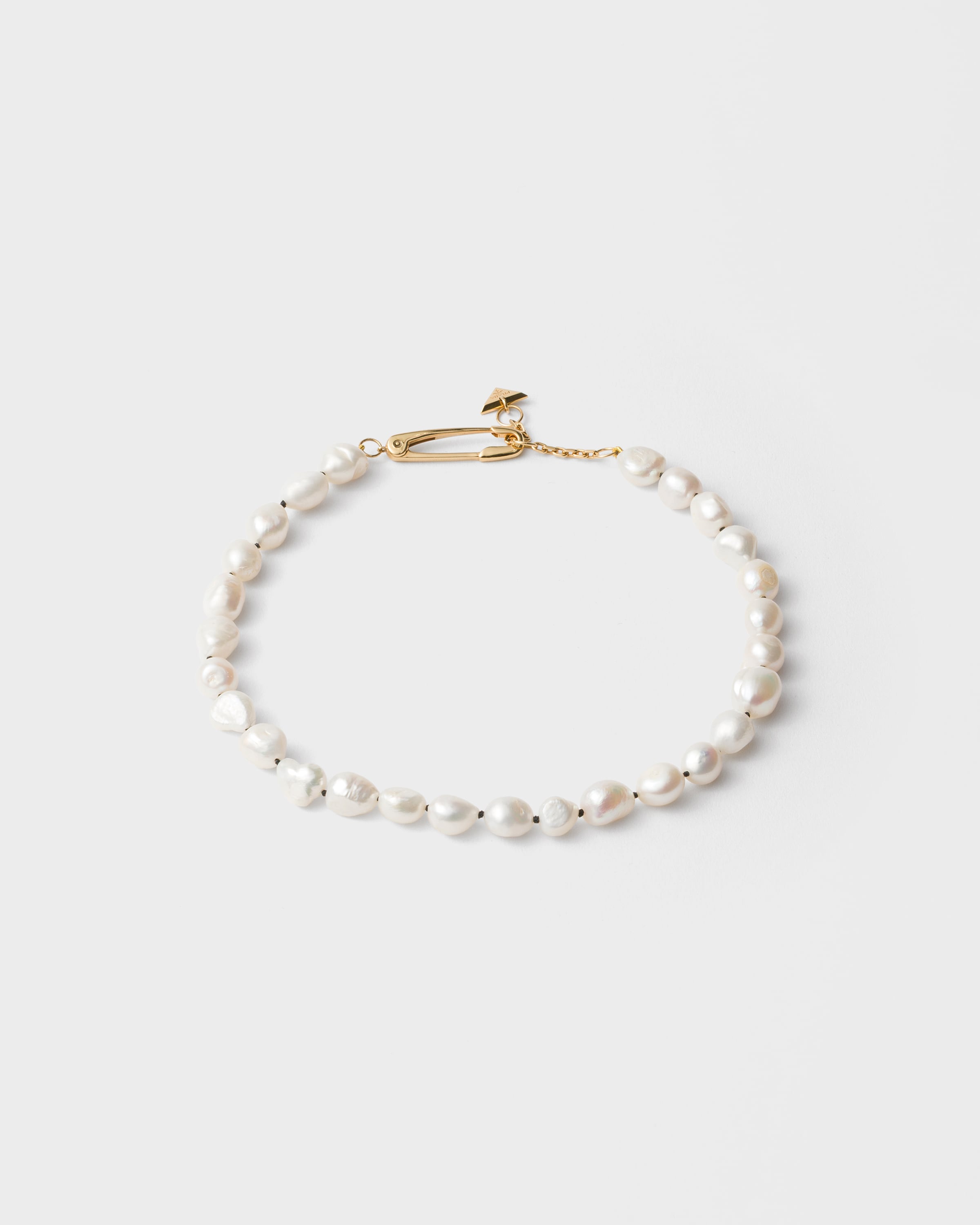 Collier en métal et perle fantaisie PRADA Argent