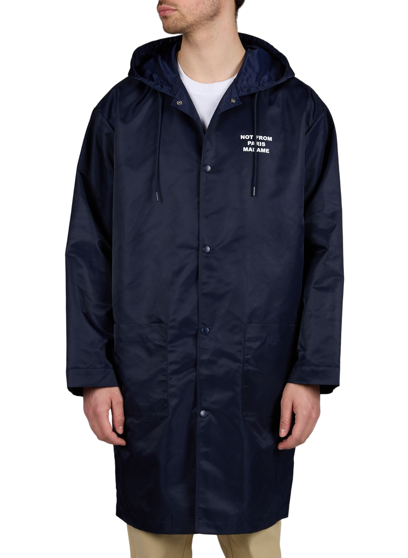 Parka with logo on chest and back DROLE DE MONSIEUR Blue