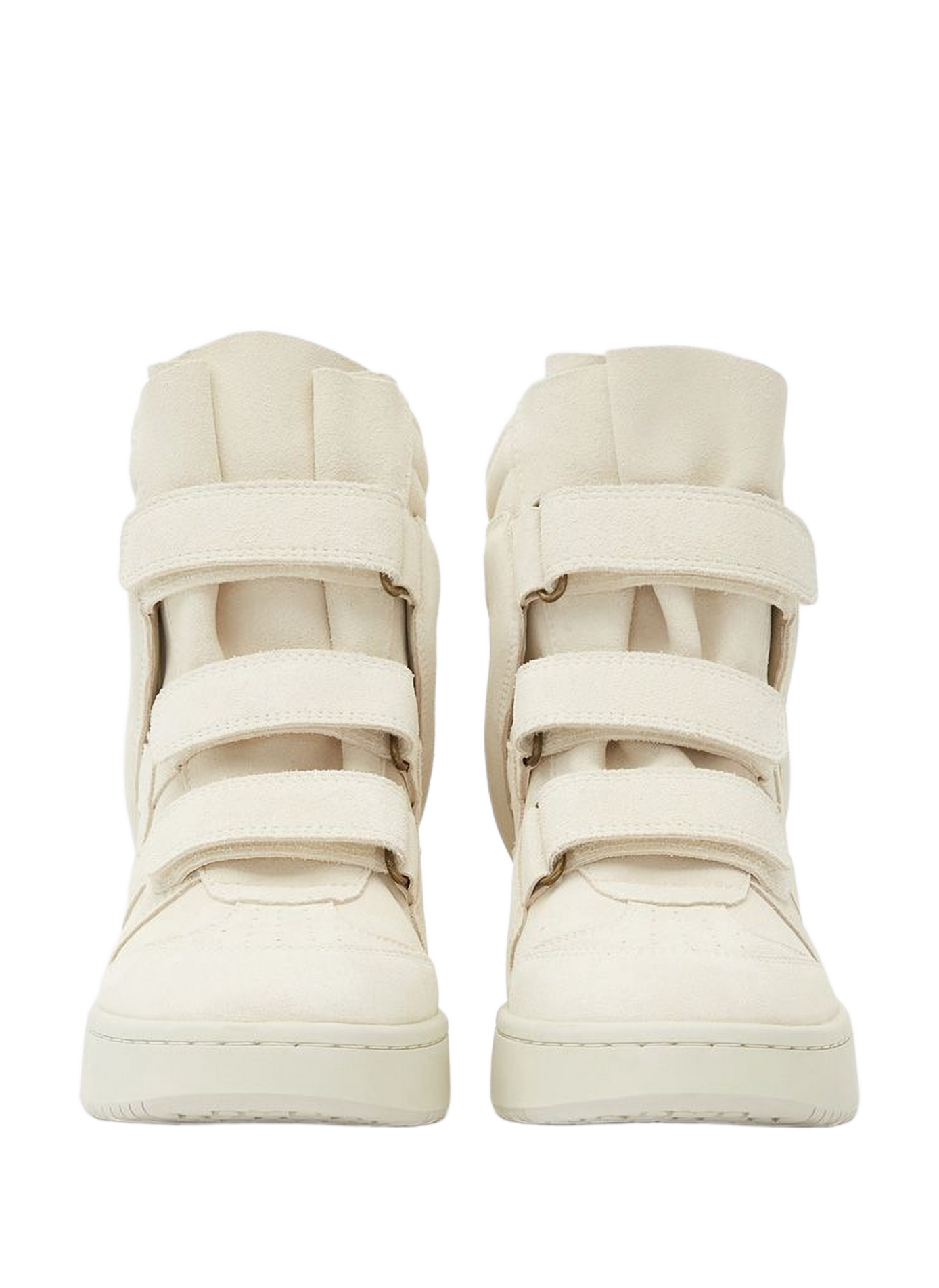 Wedge high-top sneakers in suede leather ISABEL MARANT White
