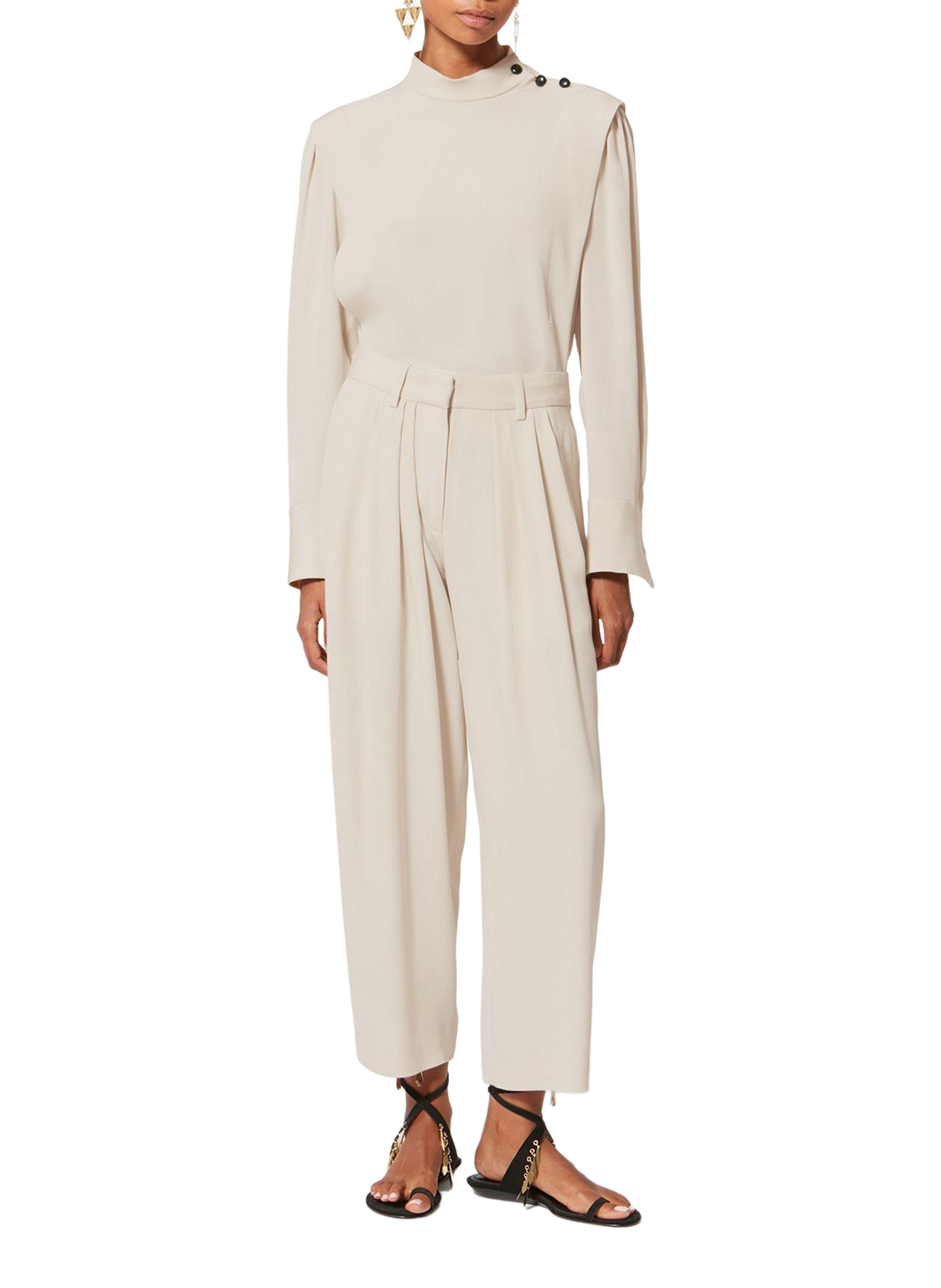 Long-sleeved fluid crepe top ISABEL MARANT White