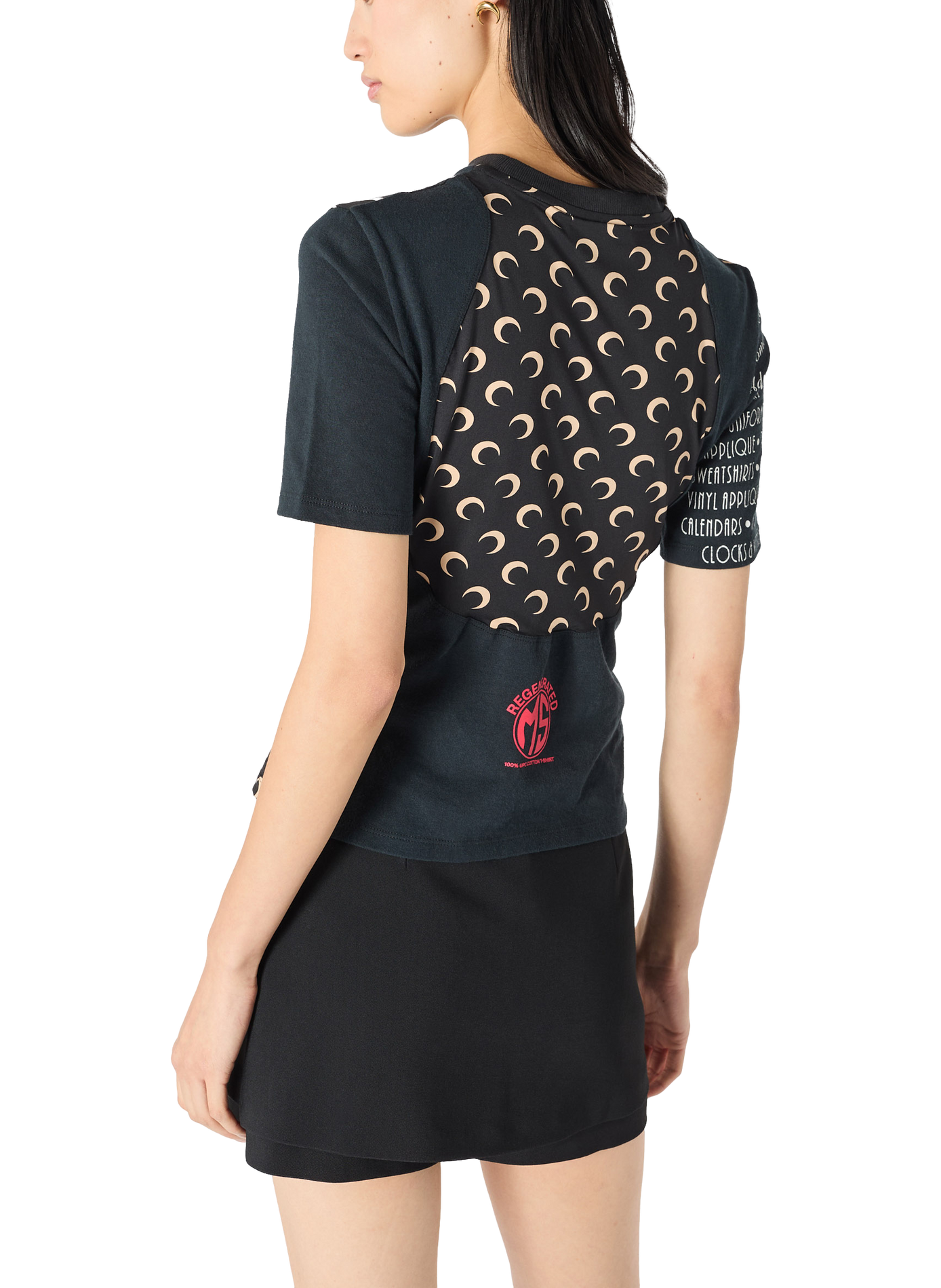 Mini jupe-short tailleur ceinturée moon MARINE SERRE Noir