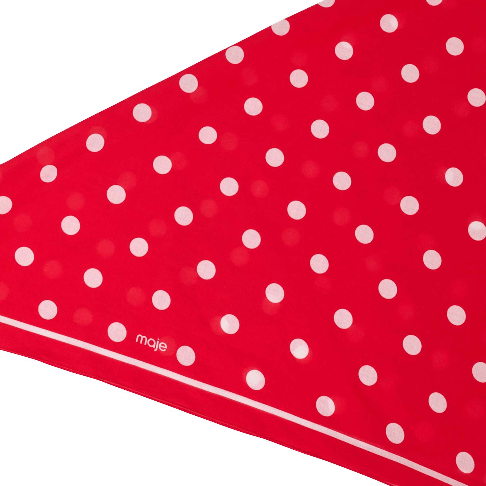 Foulard à pois en coton | Rouge MAJE Femme