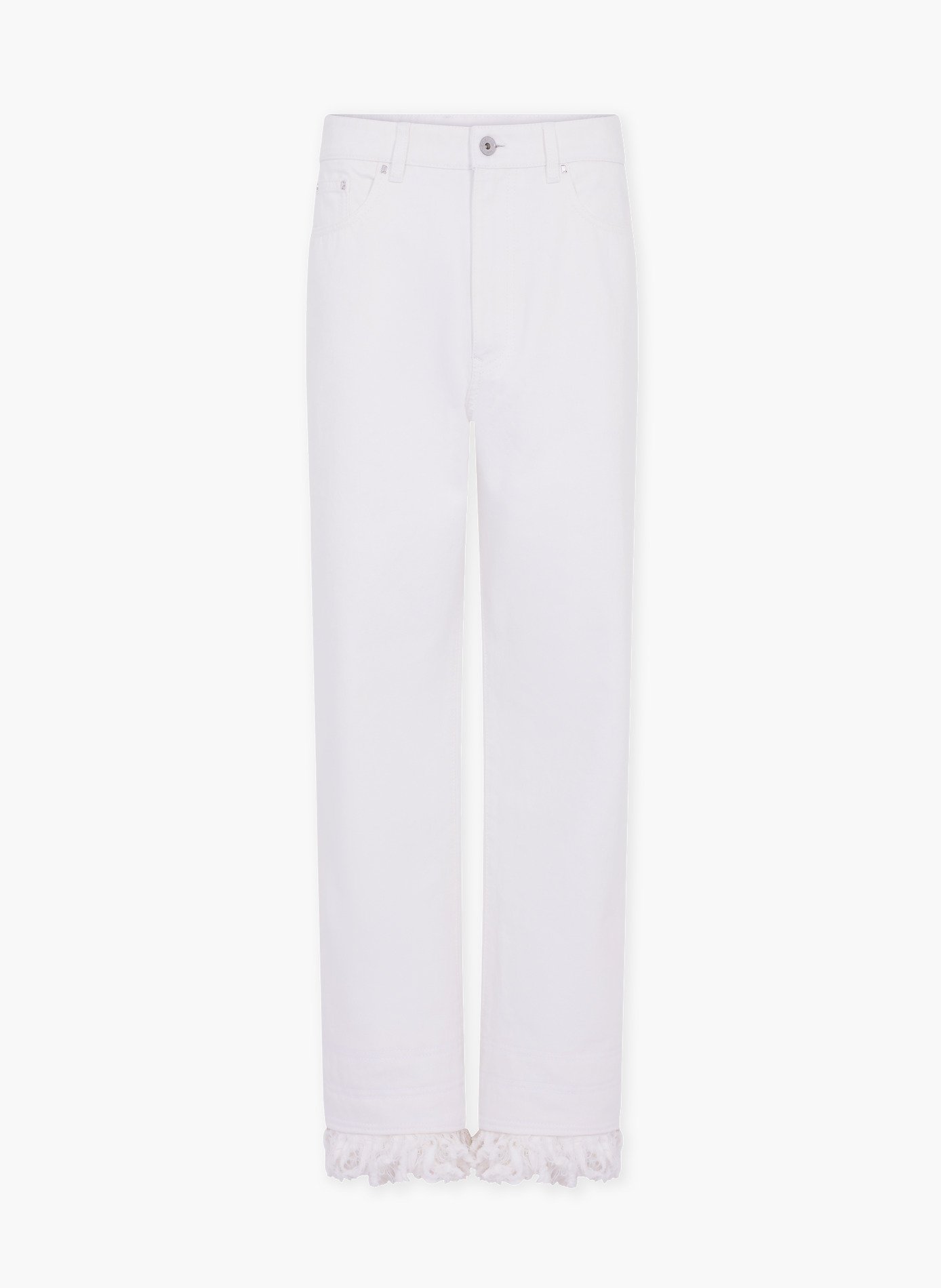 Jean baggy en denim avec franges RABANNE Blanc