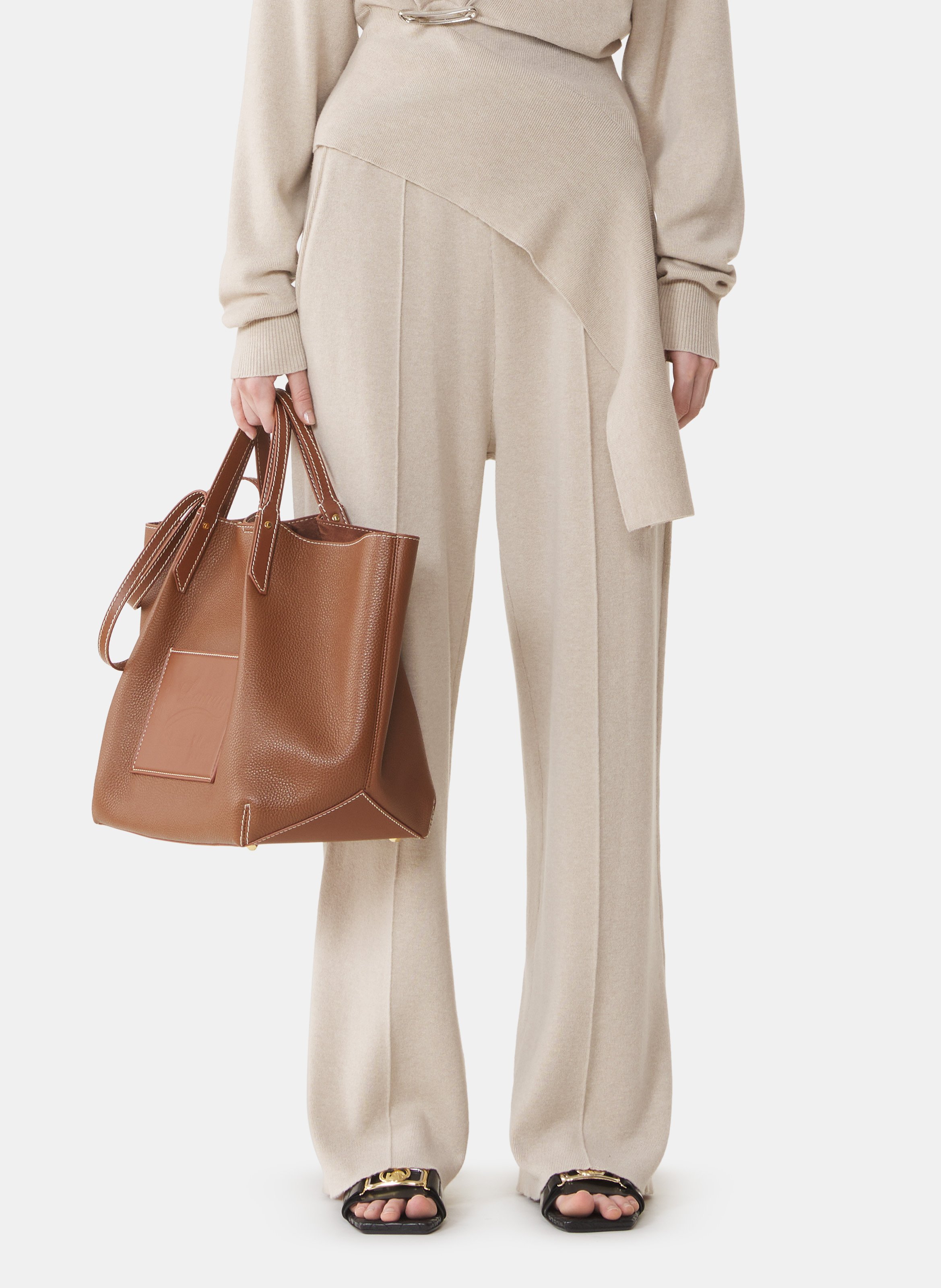 Pantalon droit en laine et cachemire LANVIN Blanc