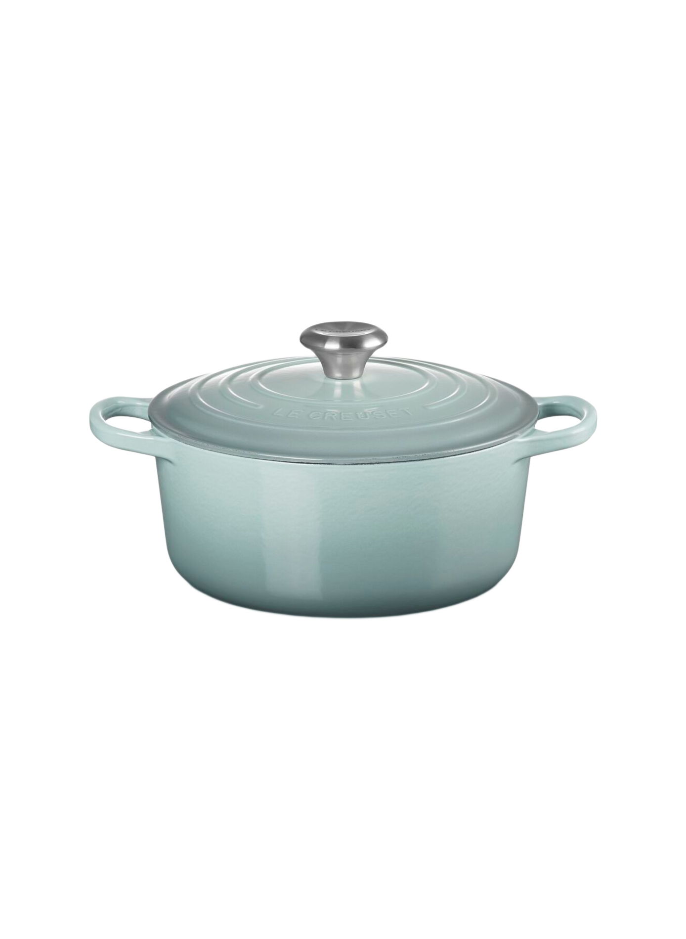 Runde emaillierte Gusseisen-Cocotte LE CREUSET Grau