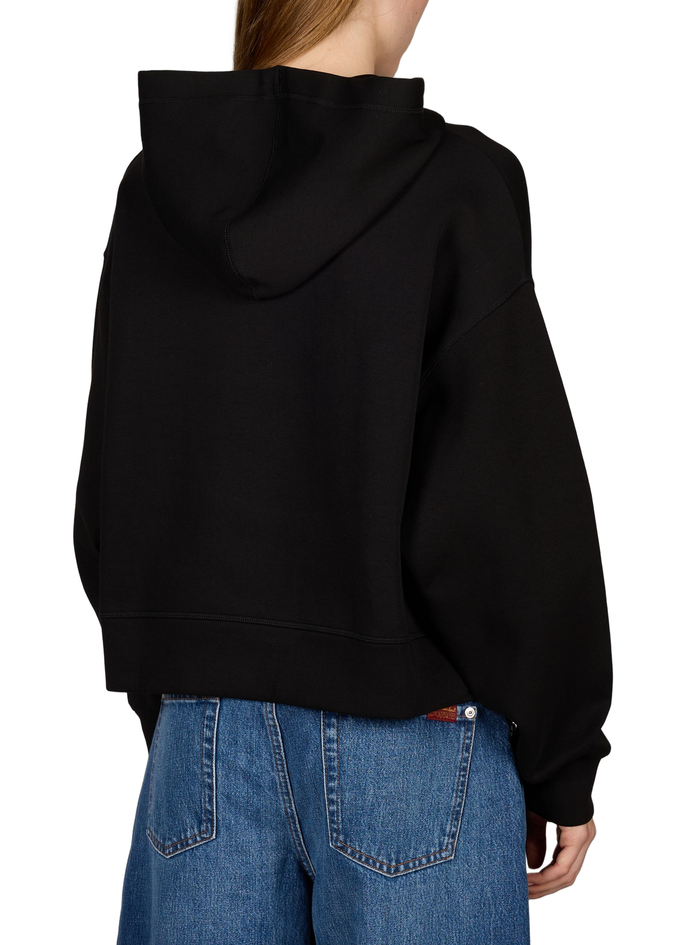 Oversize Kapuzenpullover mit gesticktem Logo aus Baumwollmischung LACOSTE Schwarz
