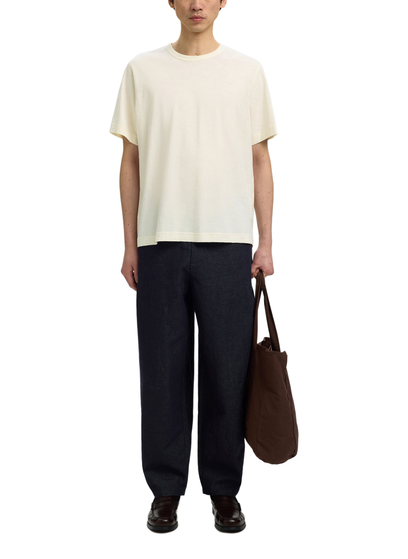 Oversized T-shirt van katoen SELECTED Beige