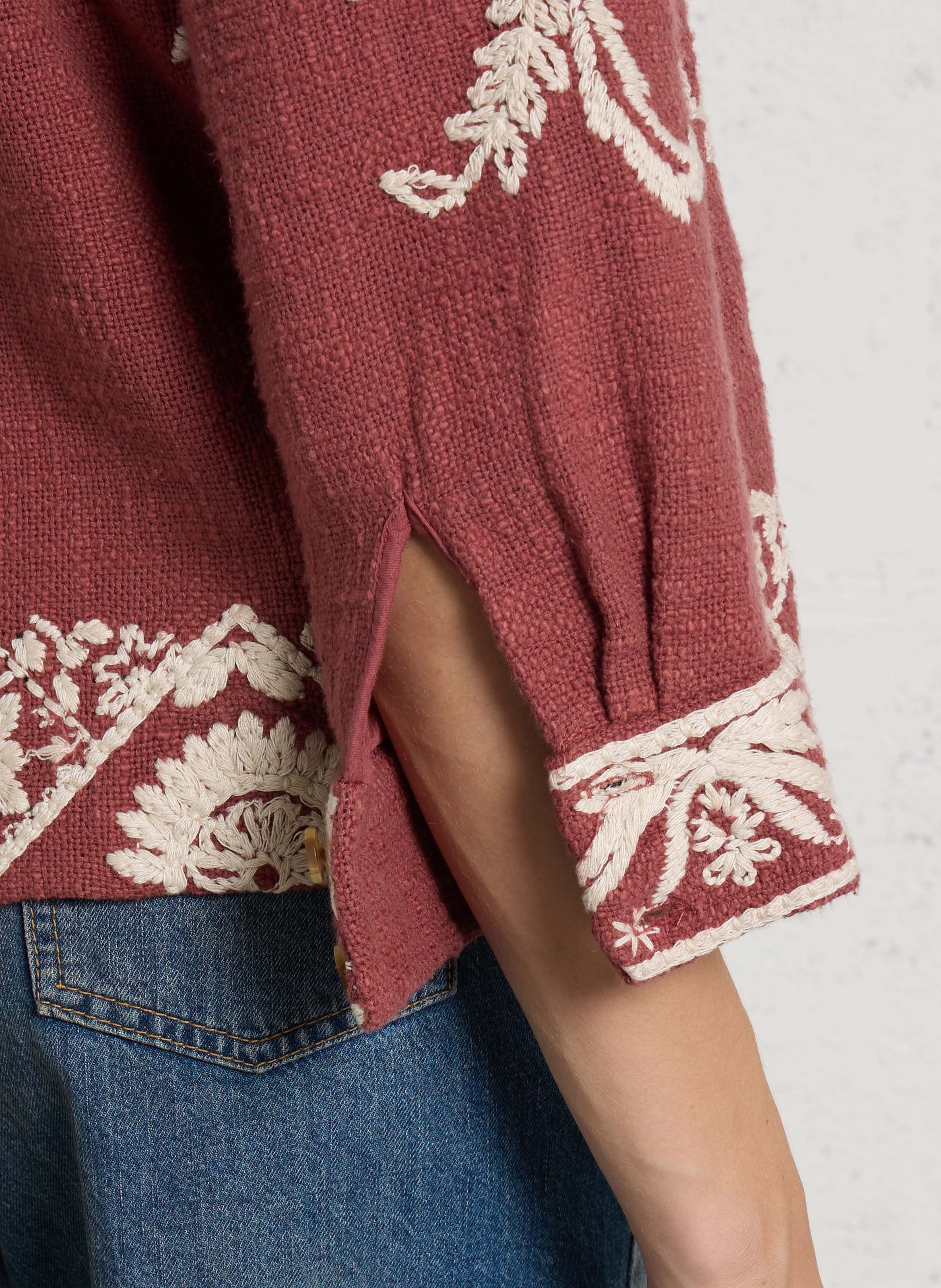 Veste col rond en coton valma MAISON 123 Rose
