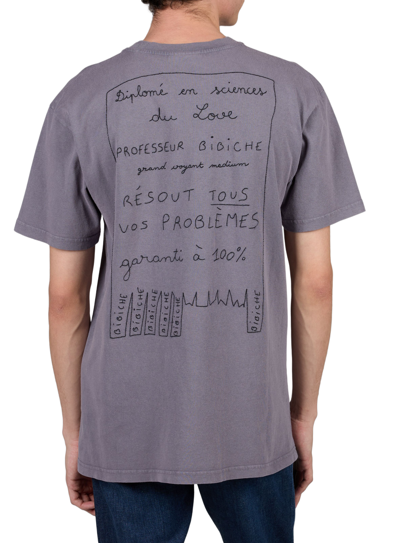 T-shirt Patureau "Petite annonce" en coton MAISON LABICHE Marron