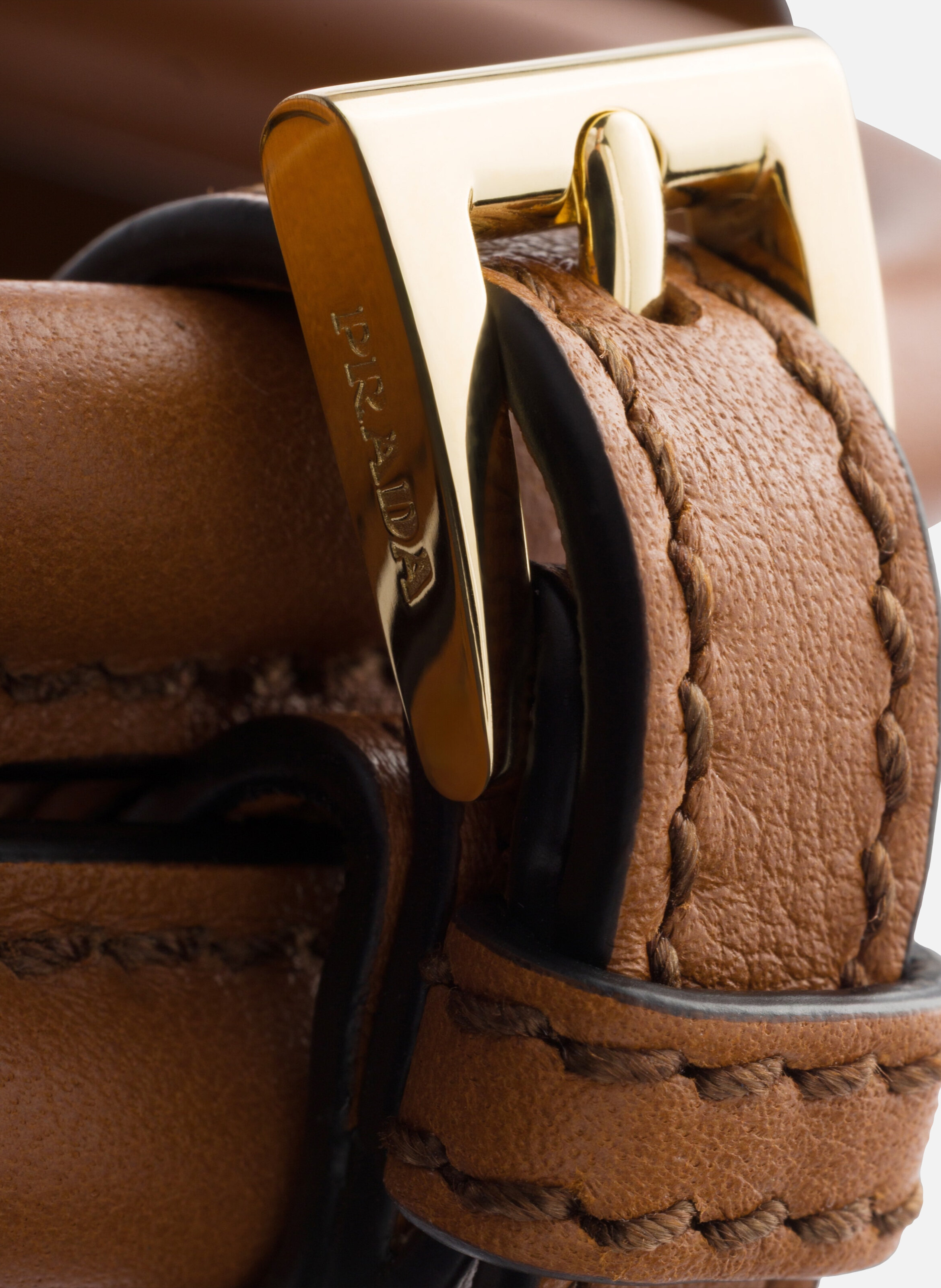 Grand cabas en cuir PRADA Marron