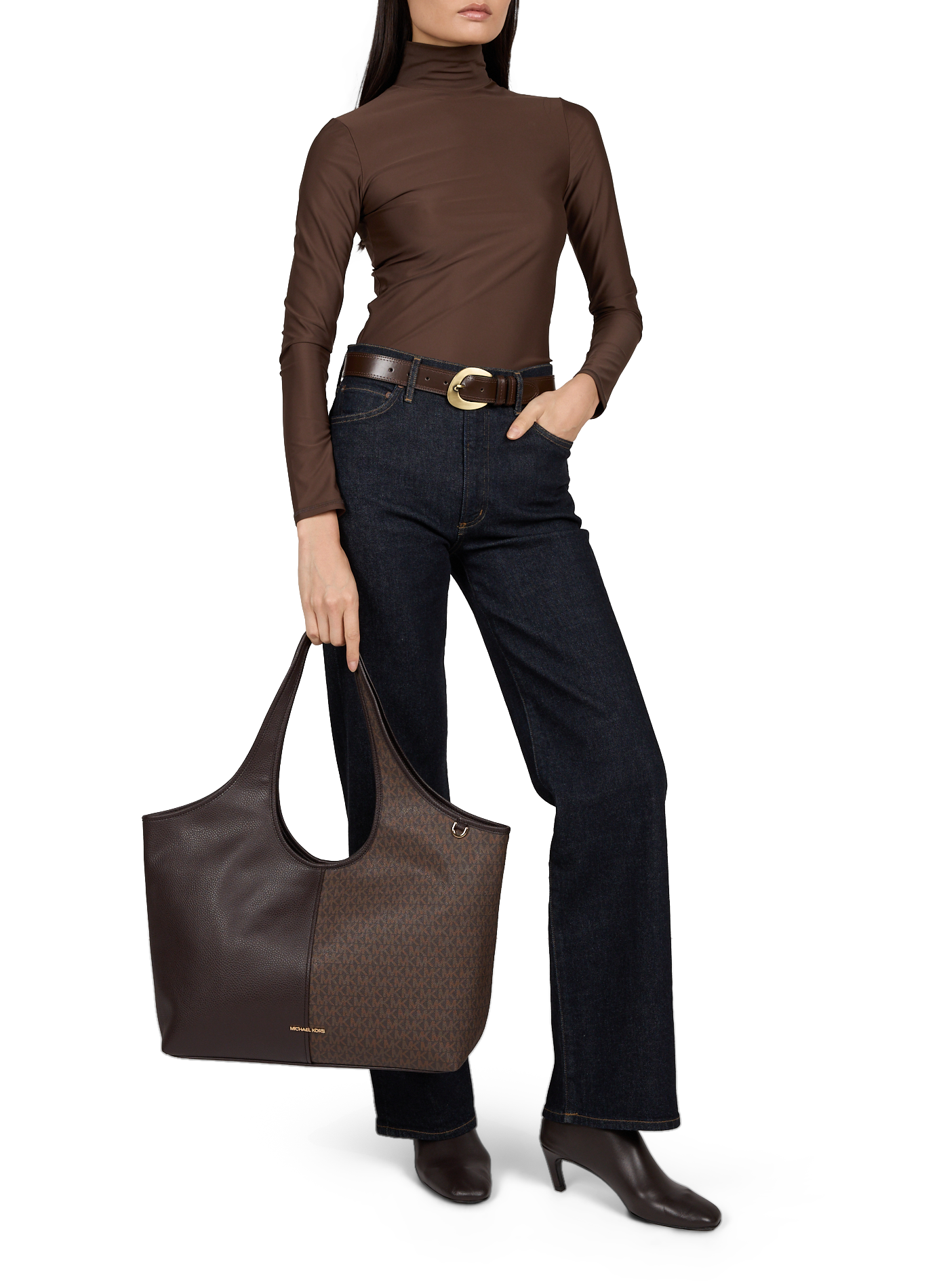 Printed tote bag MICHAEL KORS Brown