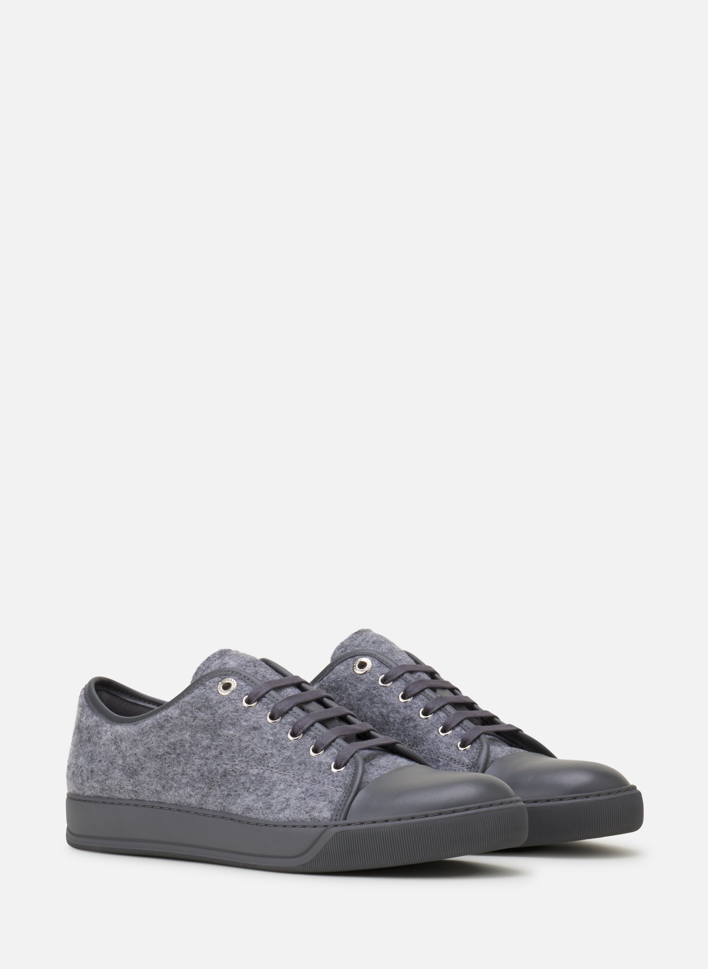 Sneakers dbb1 en feutre et cuir nappa LANVIN Gris