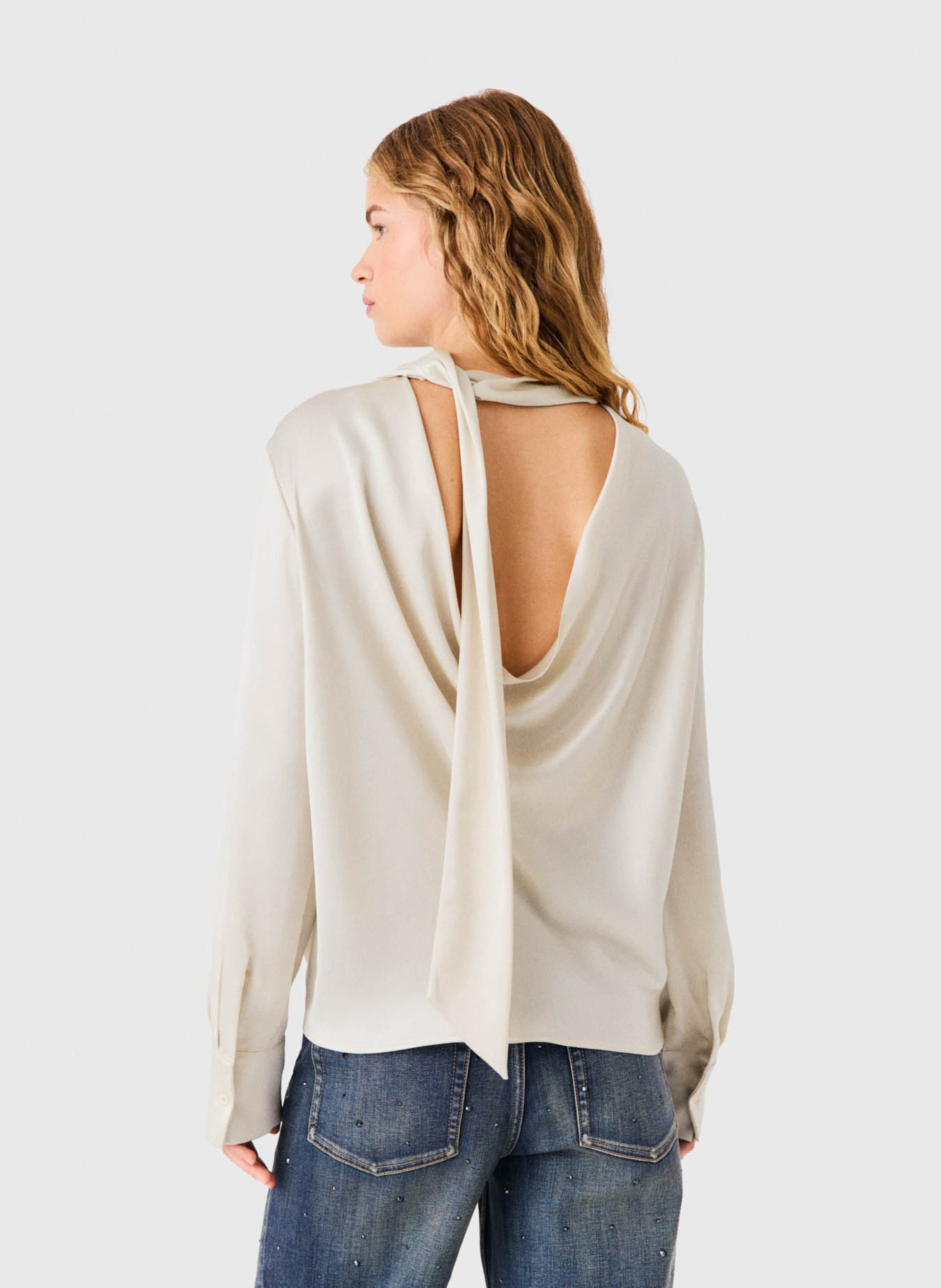 Top droit fluide MAJE Beige
