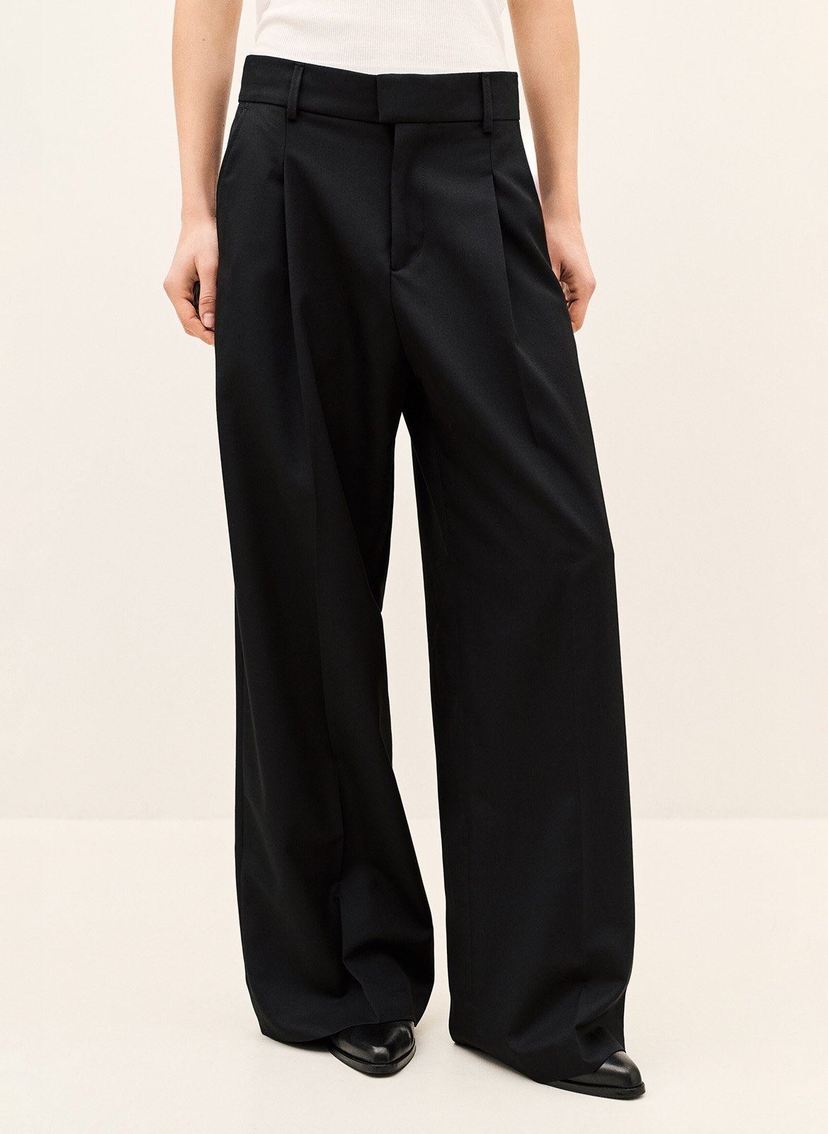 Pantalon à pinces droit uni cravy BA&SH Noir
