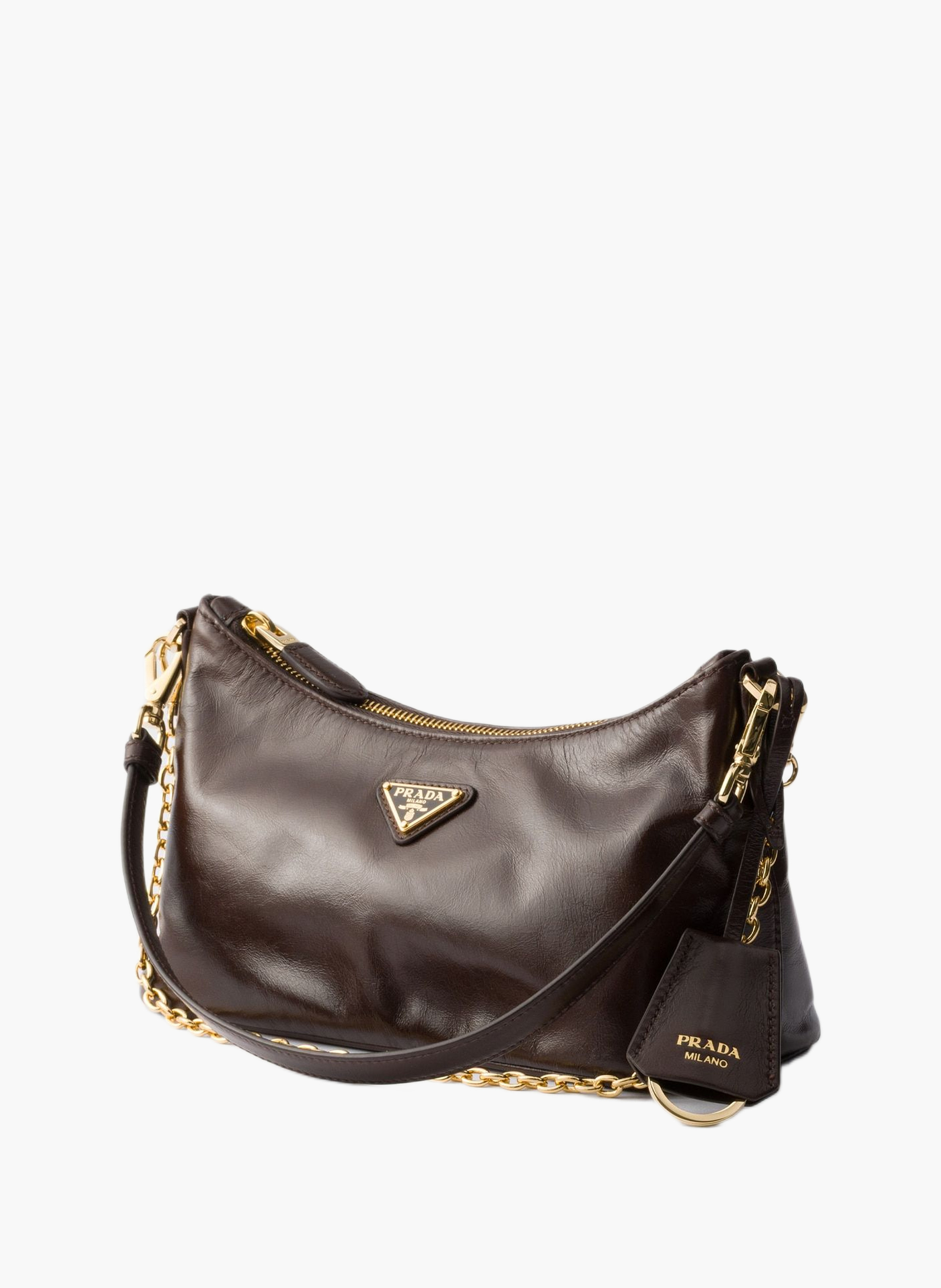 Mini sac en cuir PRADA Marron
