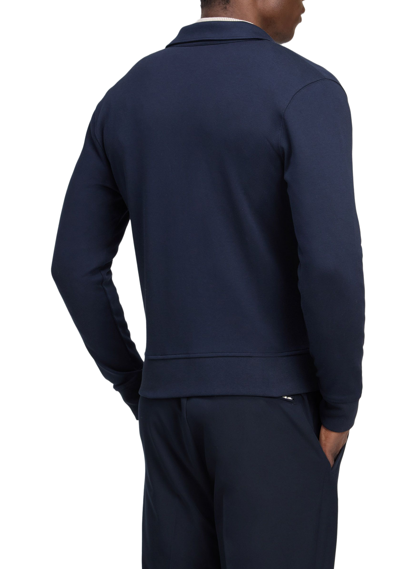Sweat col classique en coton mélangé EDEN PARK Blauw