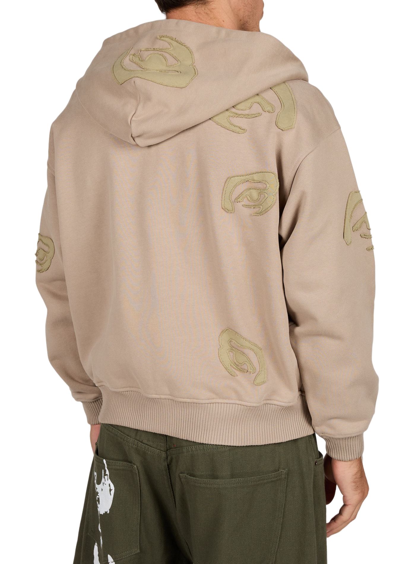 Straight zip-up cotton sweatshirt KIDSUPER Beige