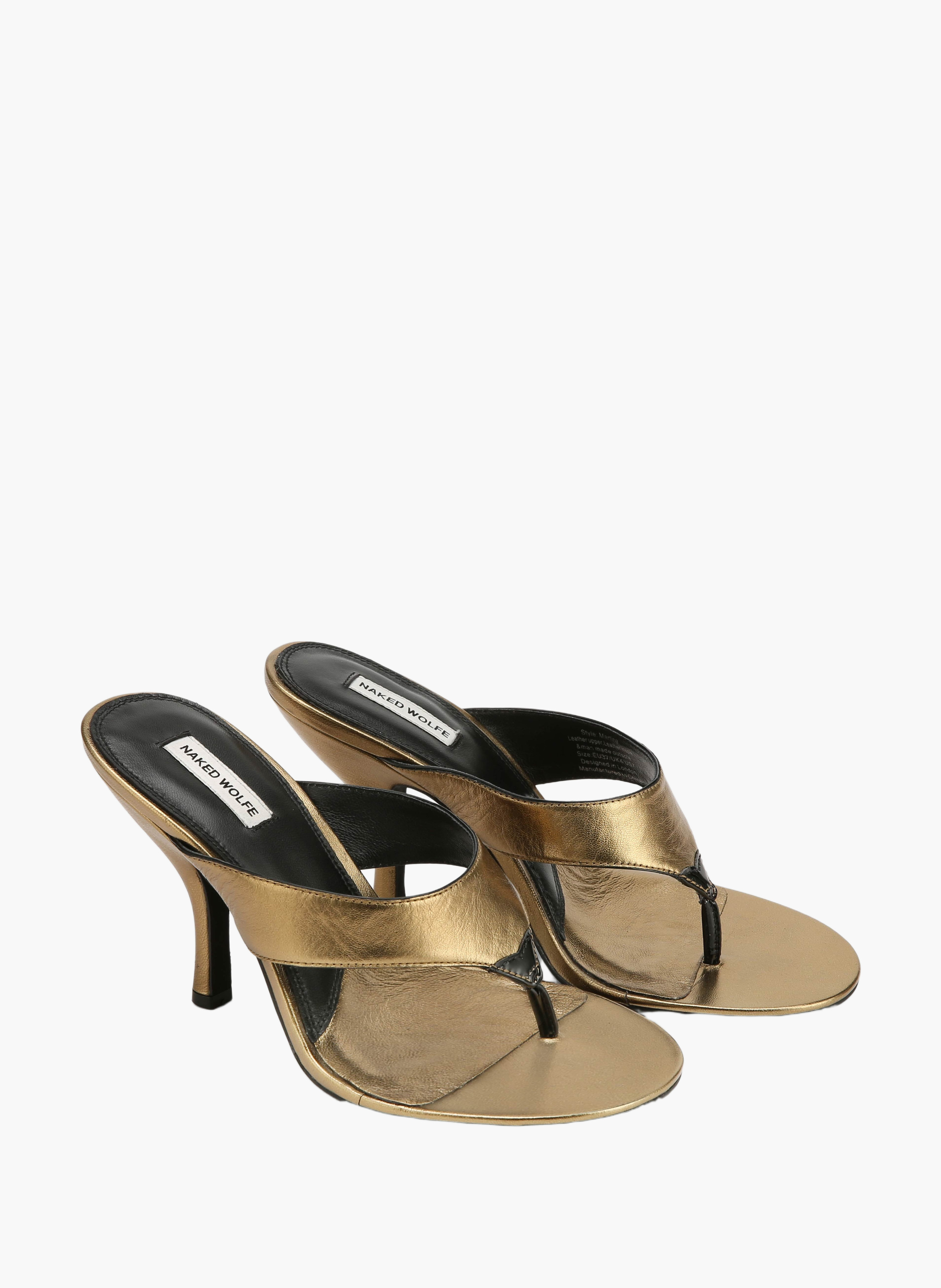 Chaussures à talons martine en cuir NAKED WOLFE Doré
