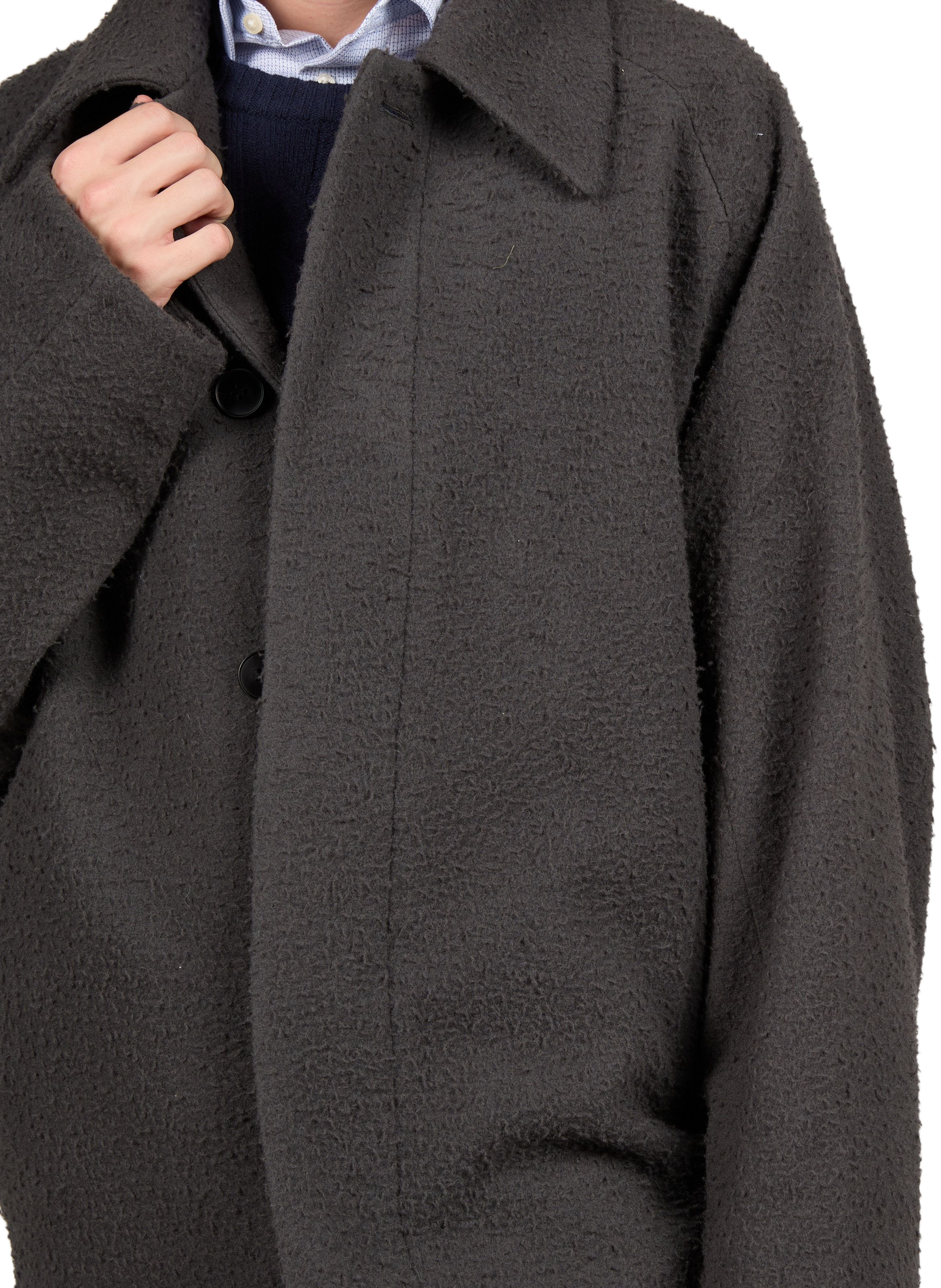 Long classic-collar coat in a wool blend SEAN SUEN Grey