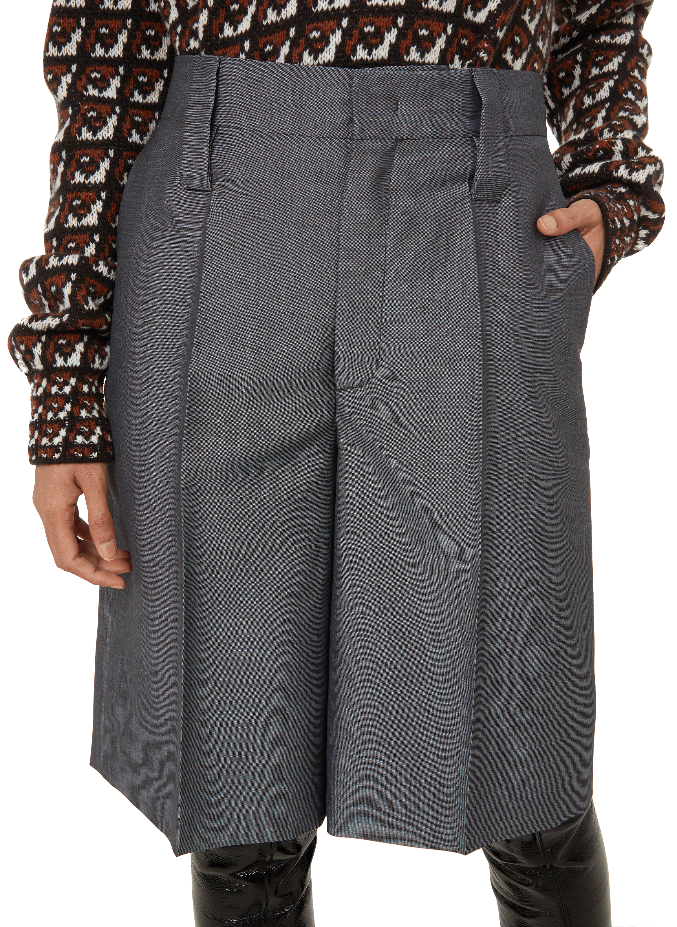 Mohair-blend Bermuda shorts PRADA Grey