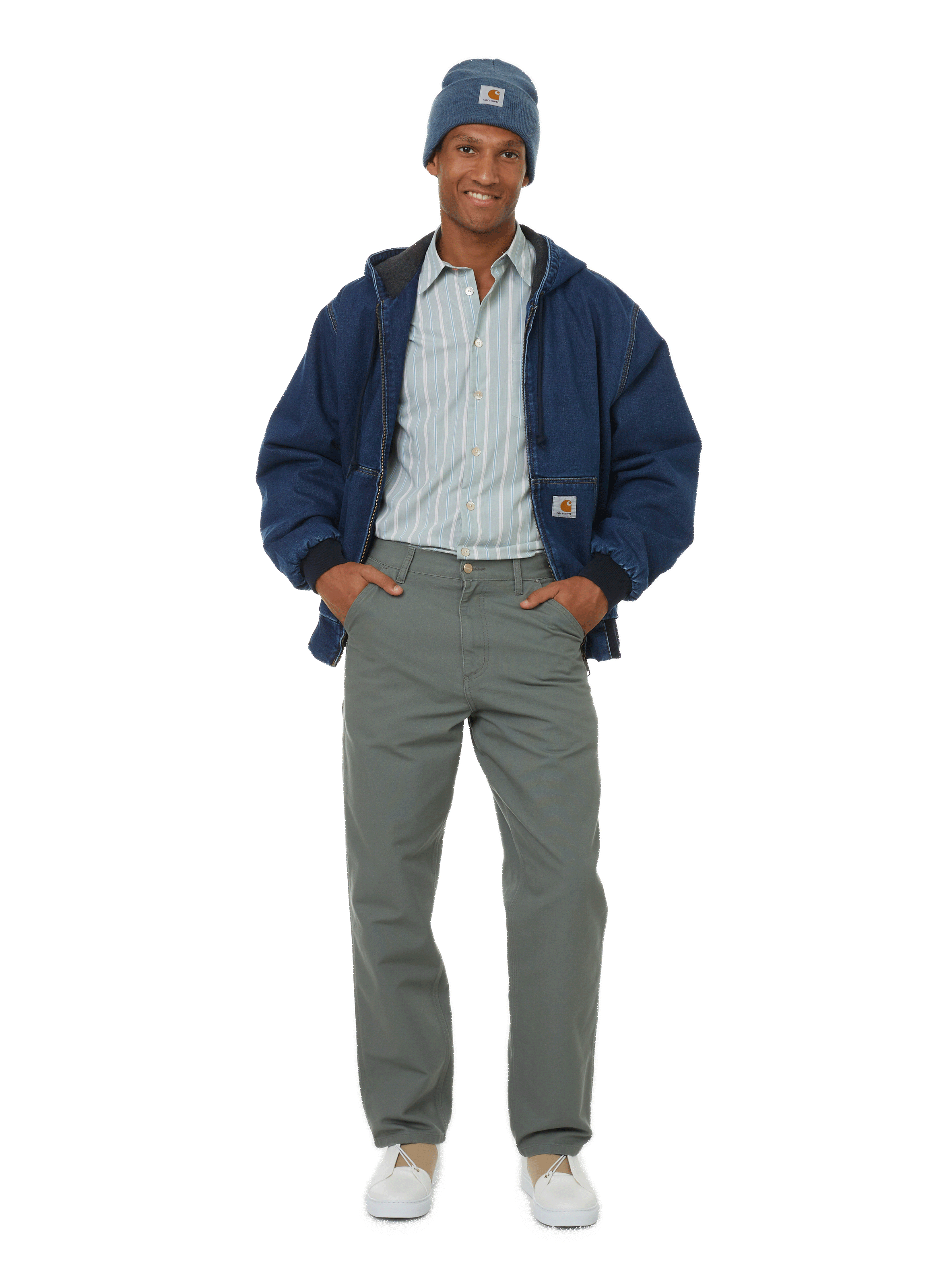 Single Knee cotton trousers CARHARTT WIP Green