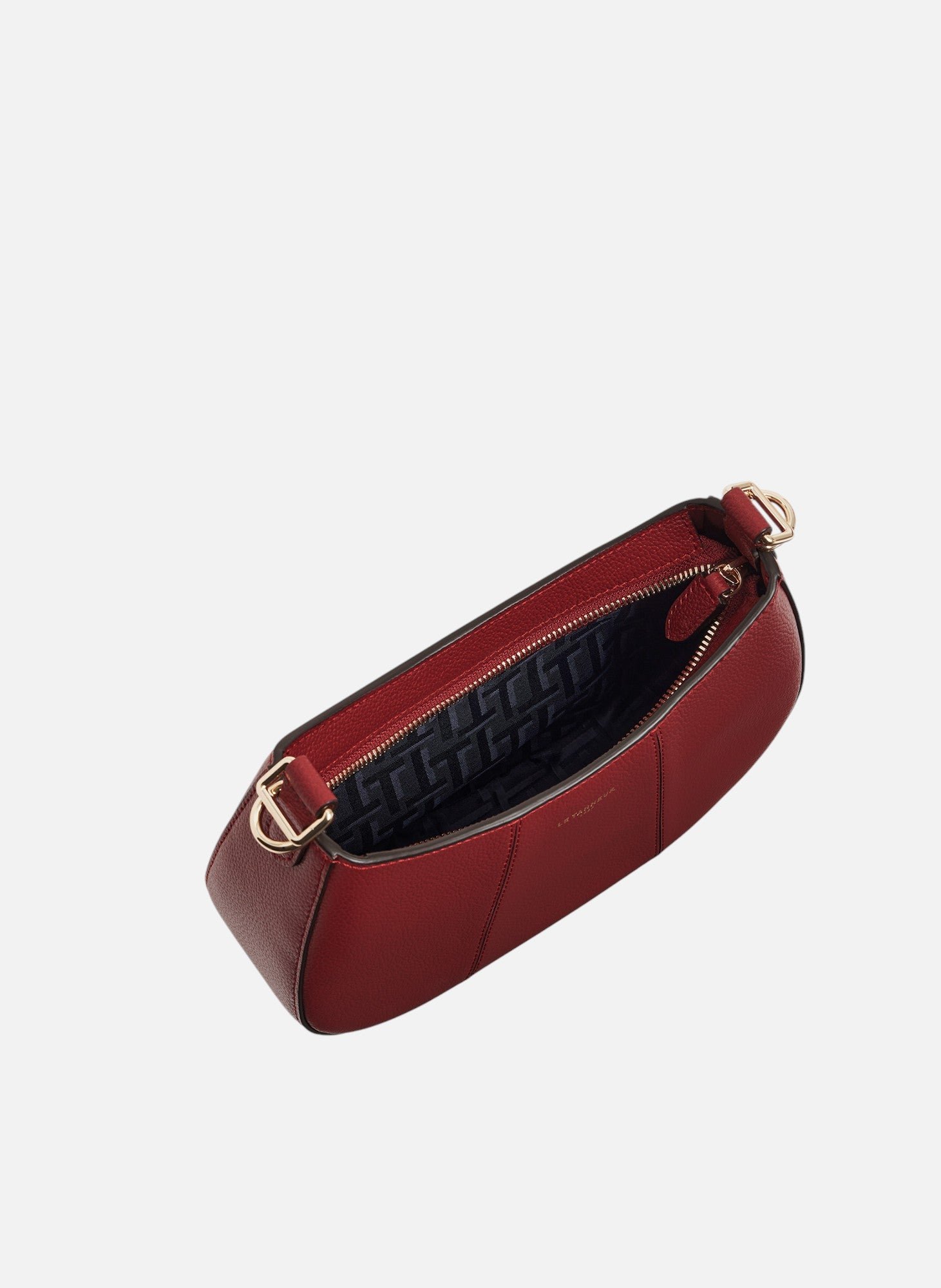 Petit sac demi-lune juliette en cuir grainé LE TANNEUR Rouge