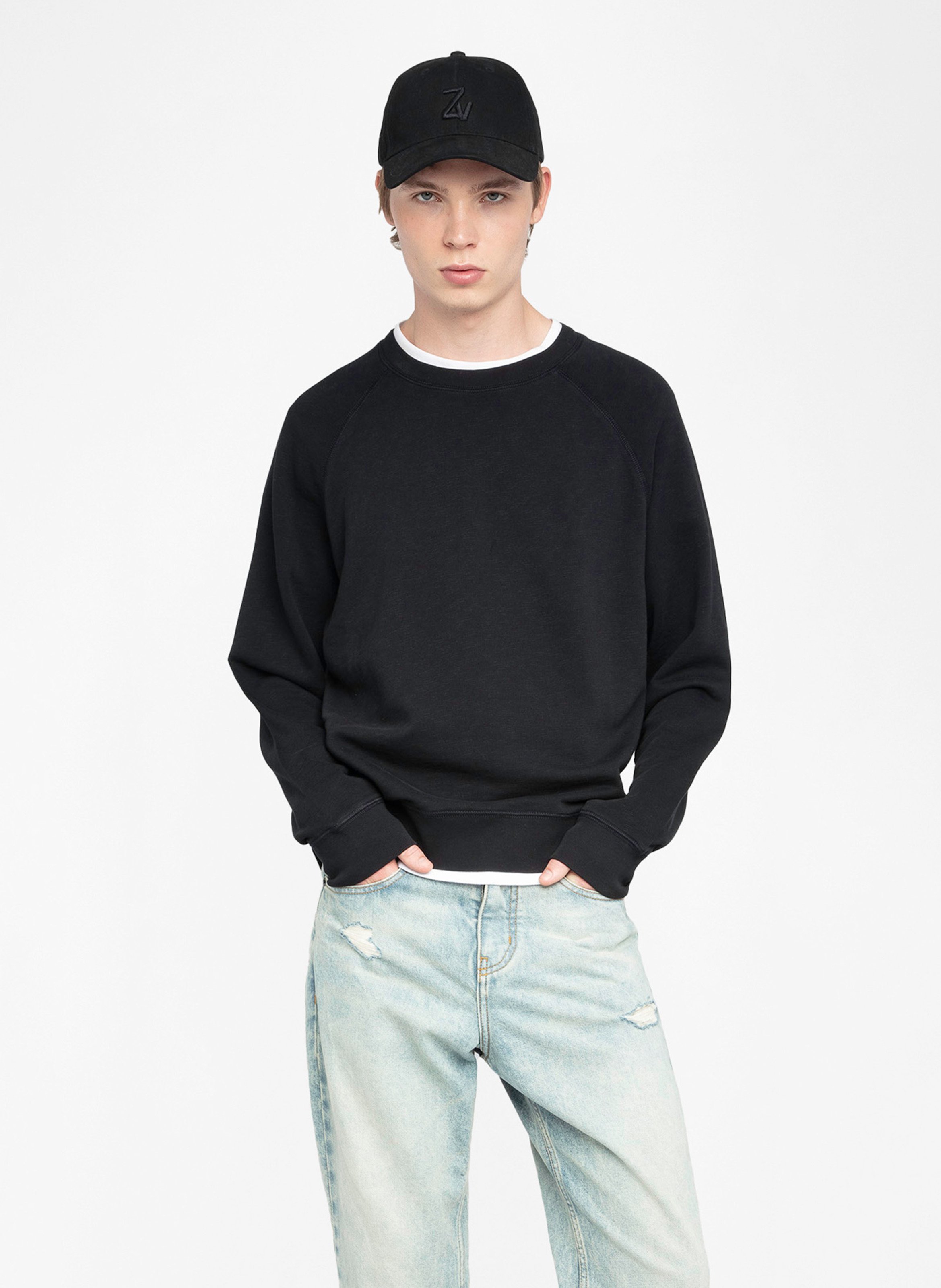 Sweat col rond en coton uppy ZADIG&VOLTAIRE Noir