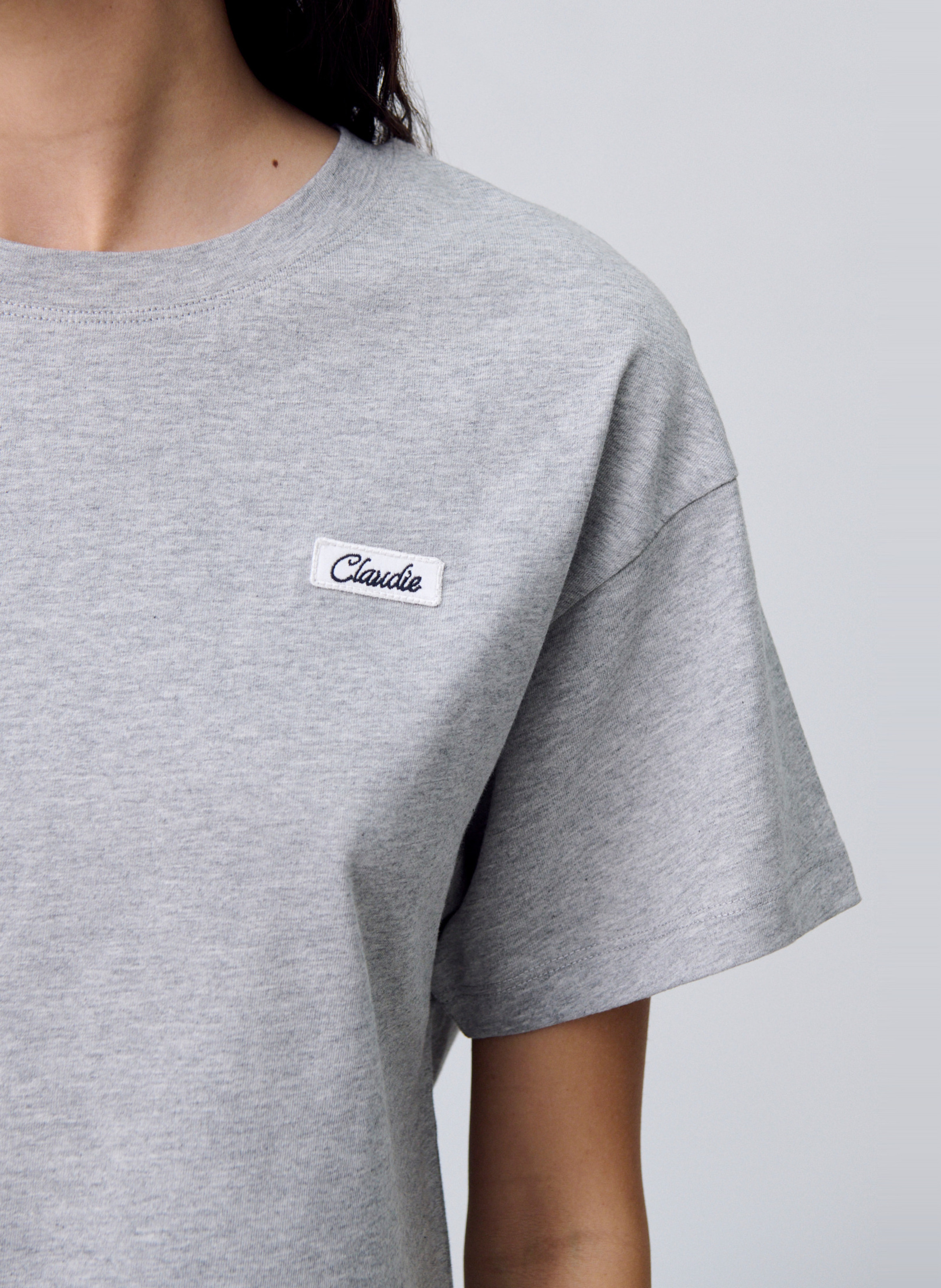 Tee-shirt droit en coton CLAUDIE PIERLOT Gris