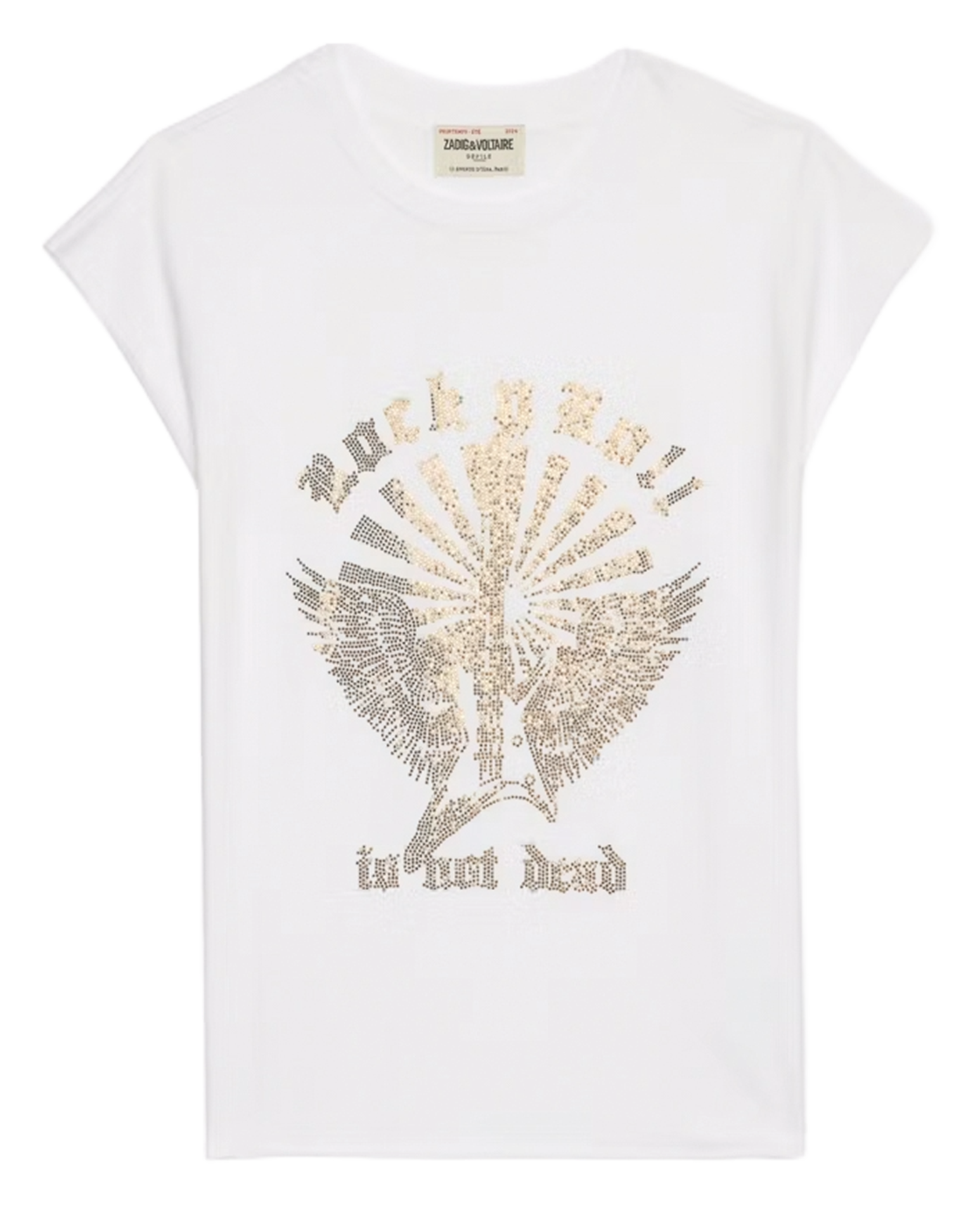 Tee-shirt sans manches avec strass devant cloe ZADIG&VOLTAIRE Blanc