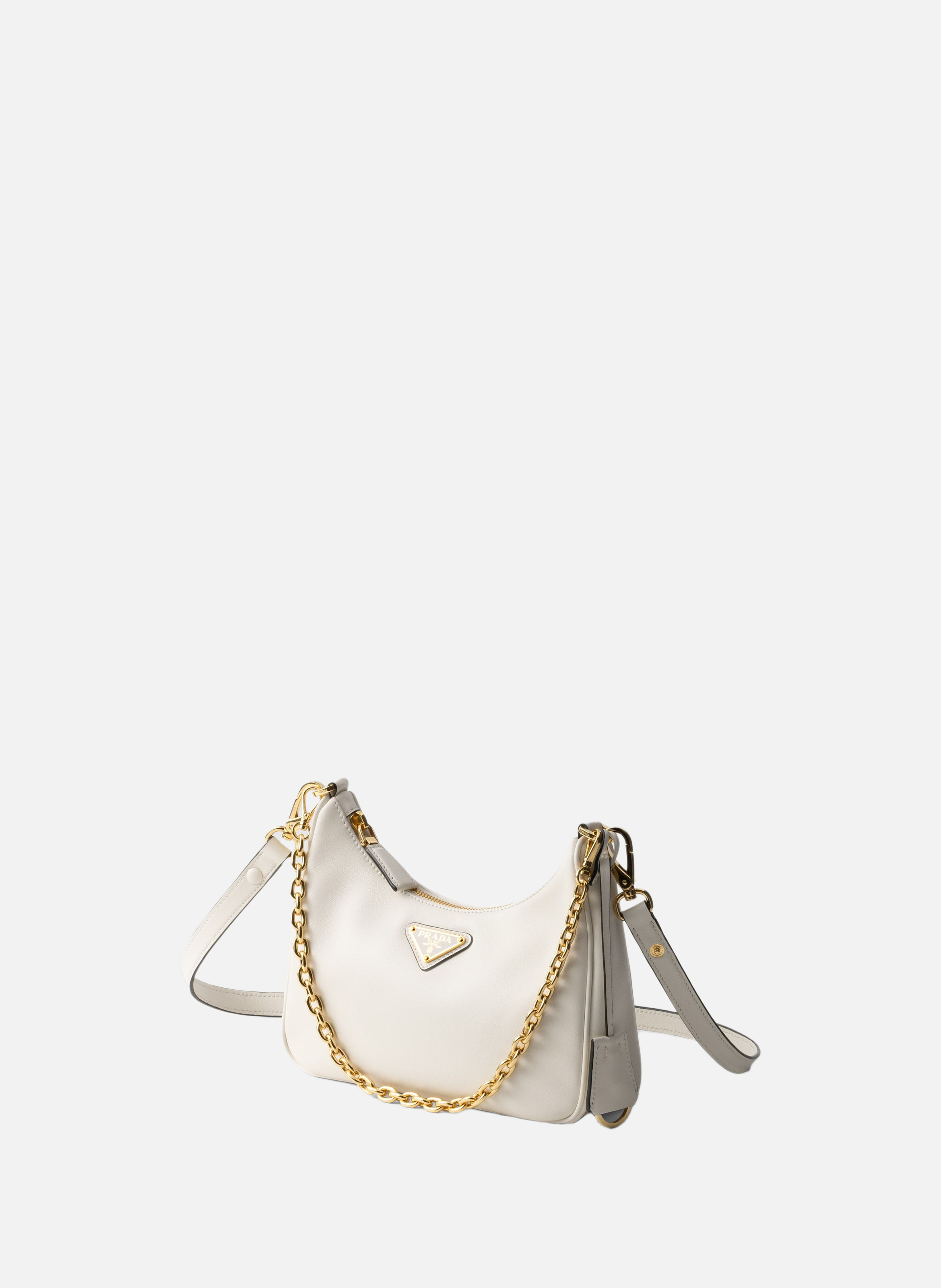 Mini sac prada re-edition en cuir PRADA Blanc