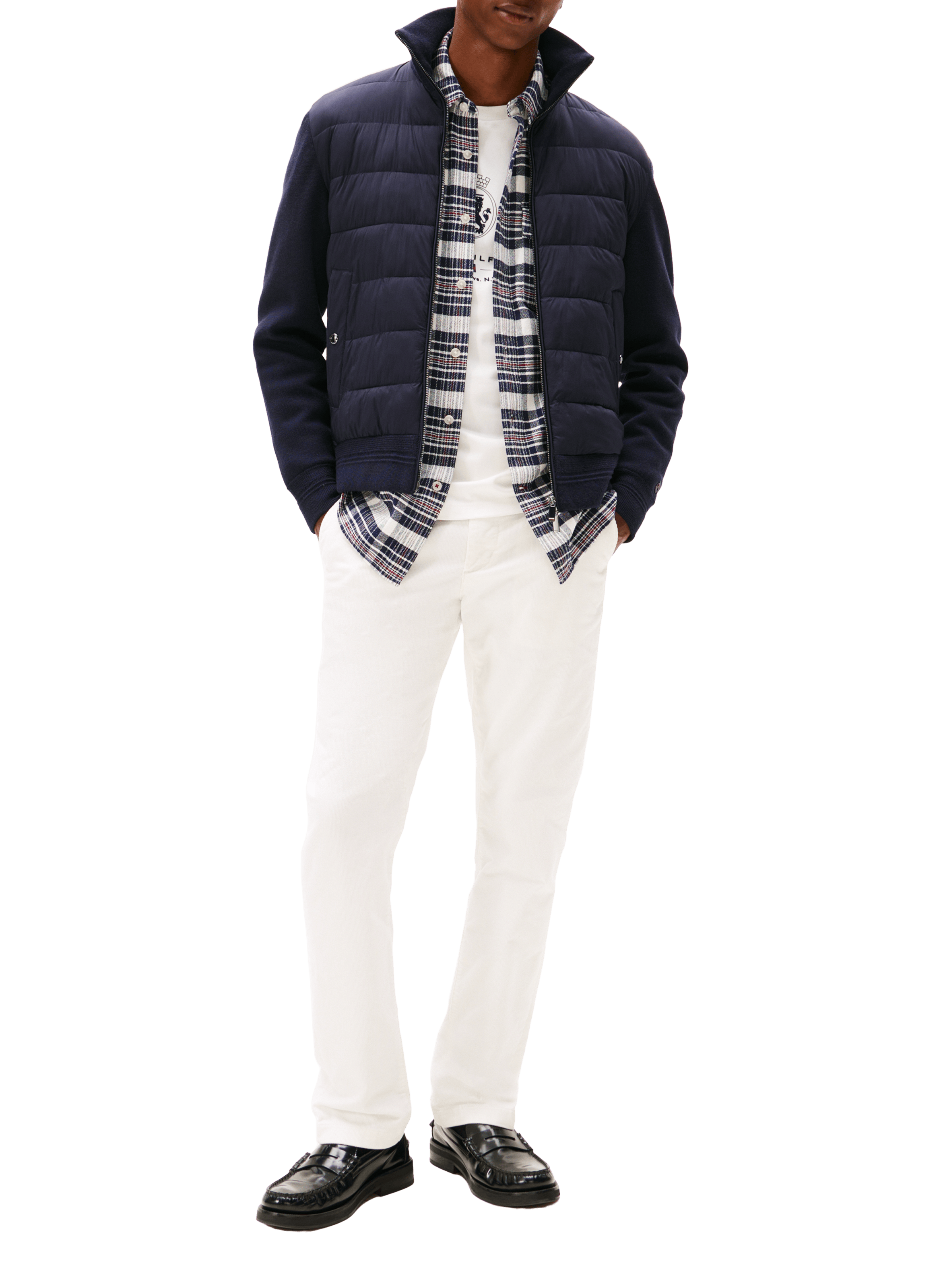 Two-tone jacket with high collar TOMMY HILFIGER Blue