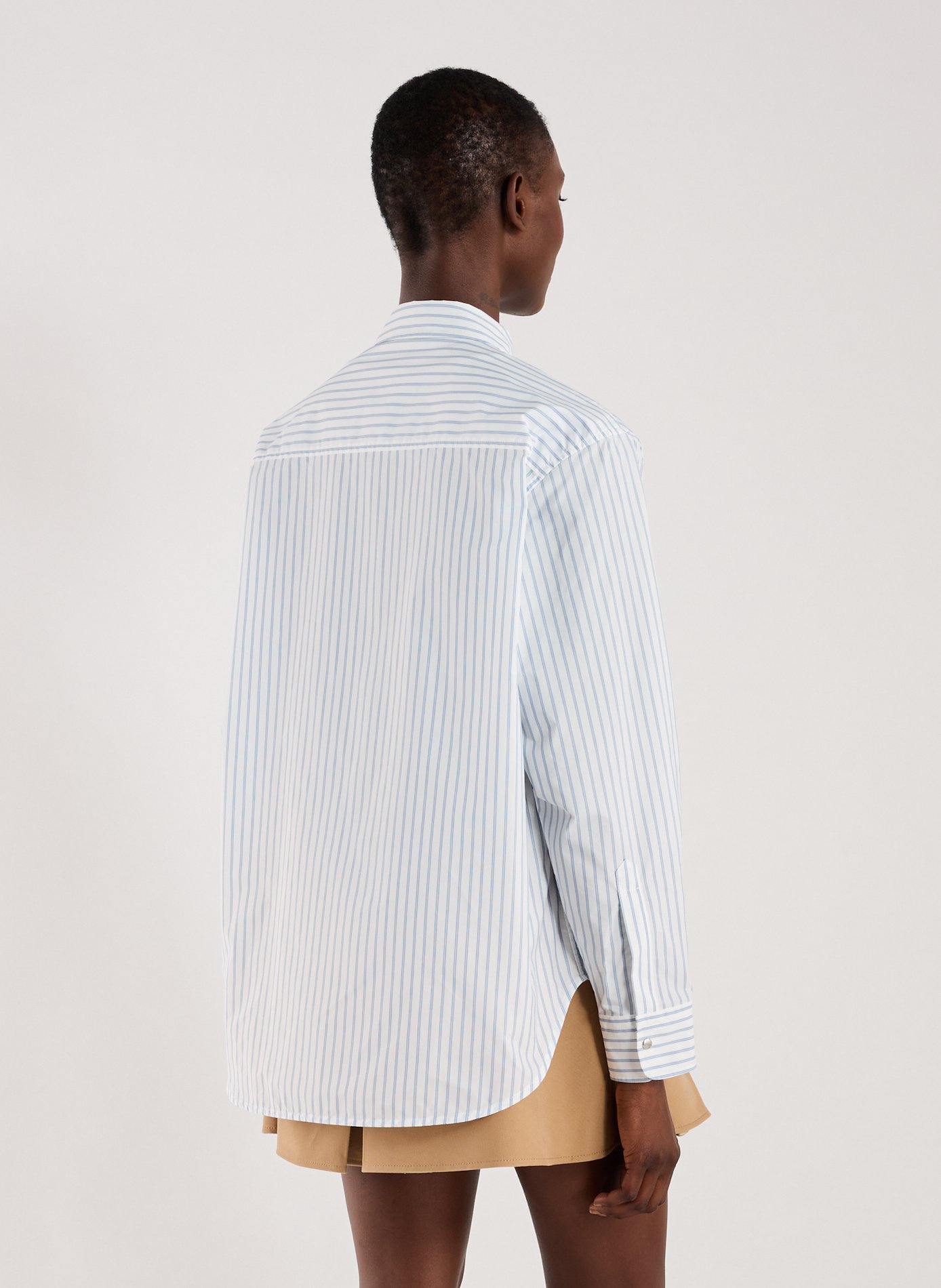 Striped zip-up shirt MONCLER White