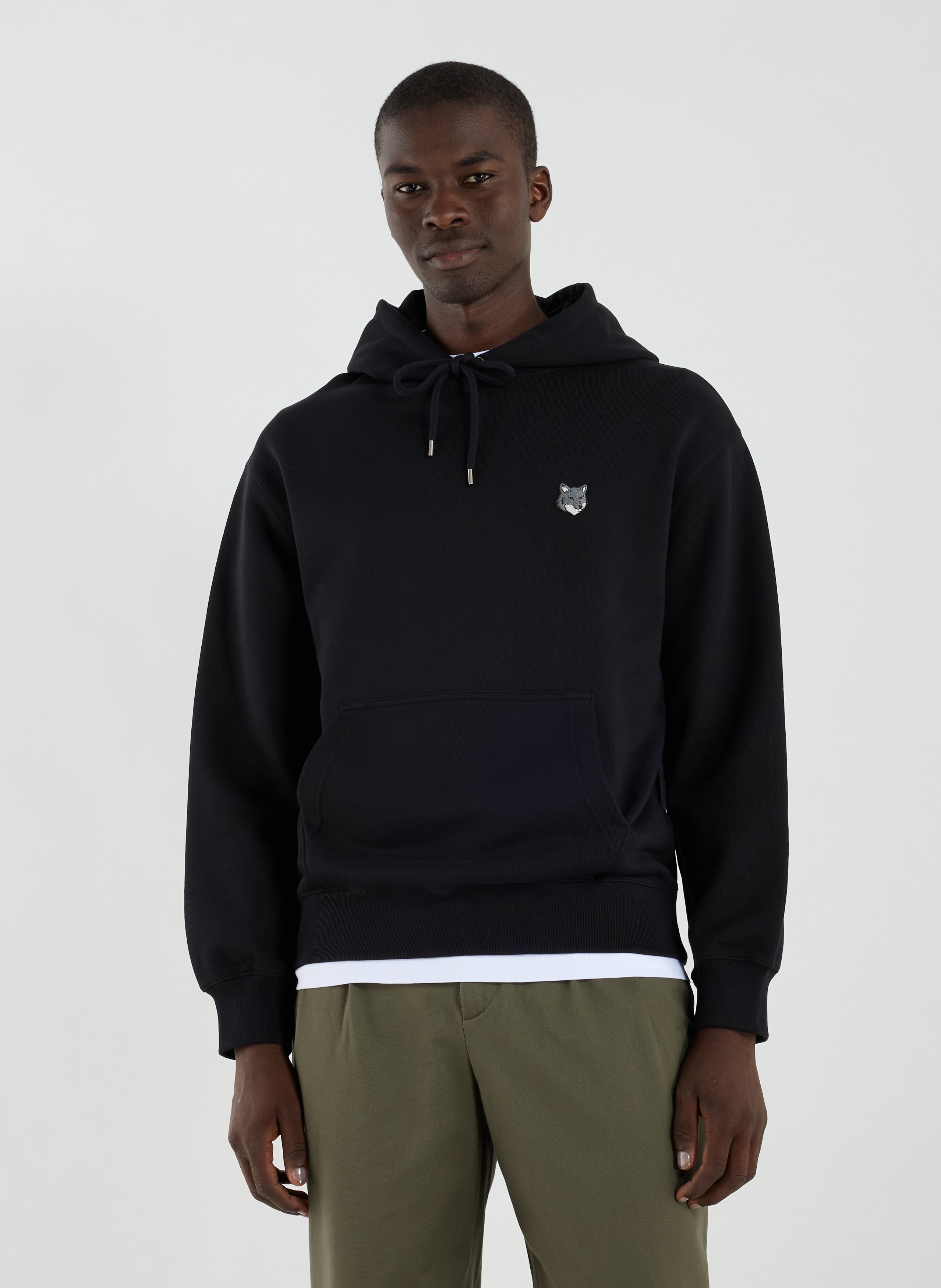 MAISON KITSUNÉ Cotton hoodie Black