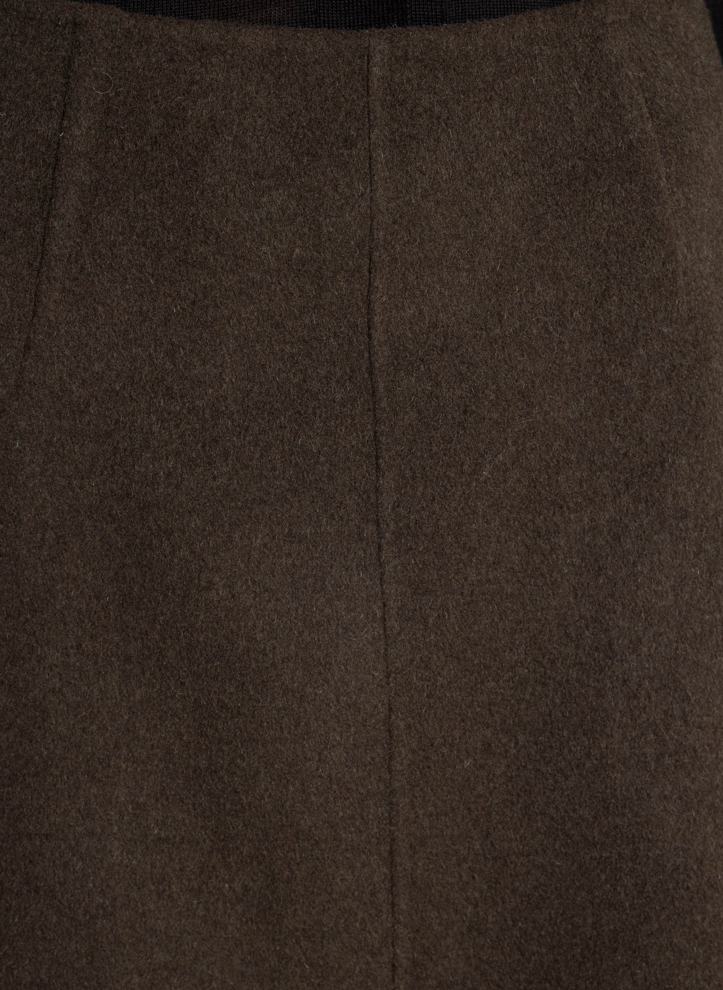 Jupe midi asymétrique en maine mélangée geneve SOEUR Kaki