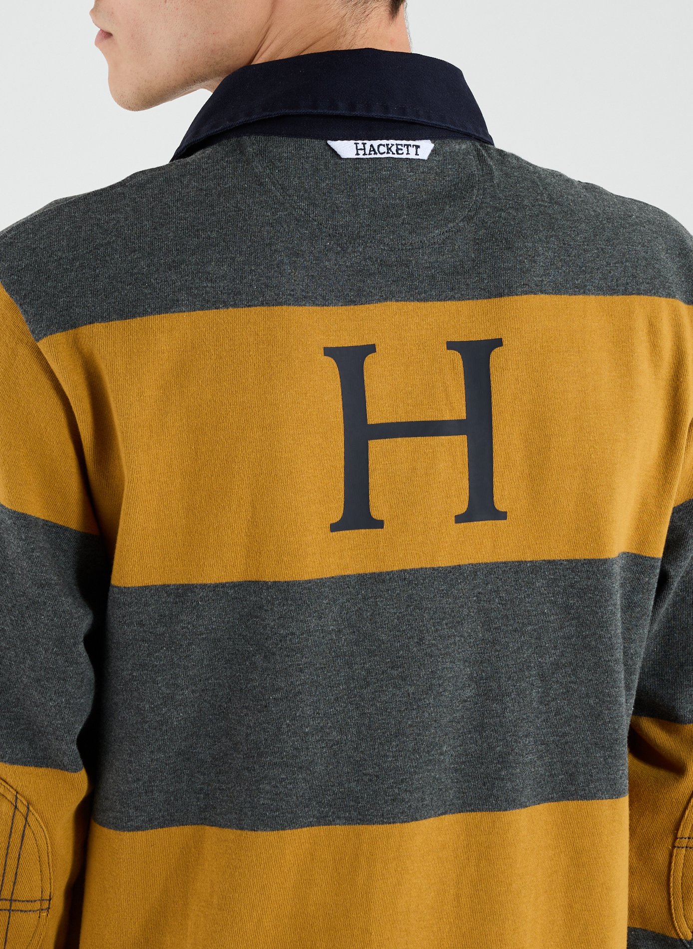 Long-sleeved cotton polo shirt HACKETT Yellow