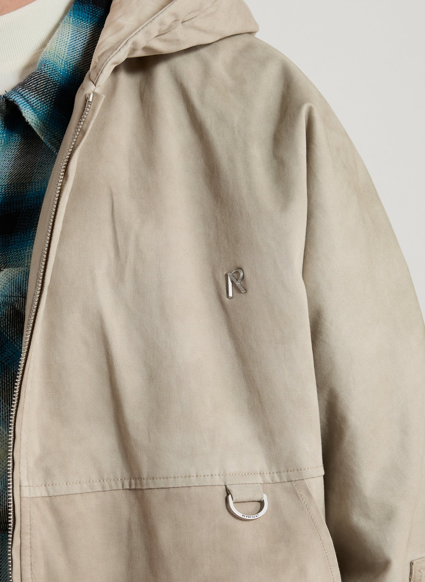 Hooded cotton jacket REPRESENT Beige