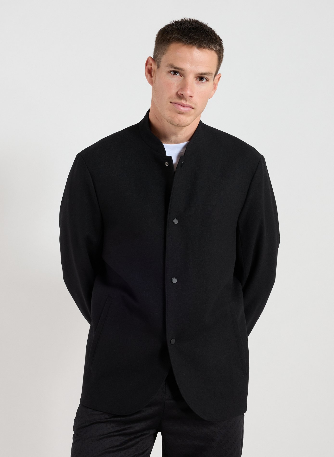 ARMANI EXCHANGE Veste légère en laine mélangée Noir