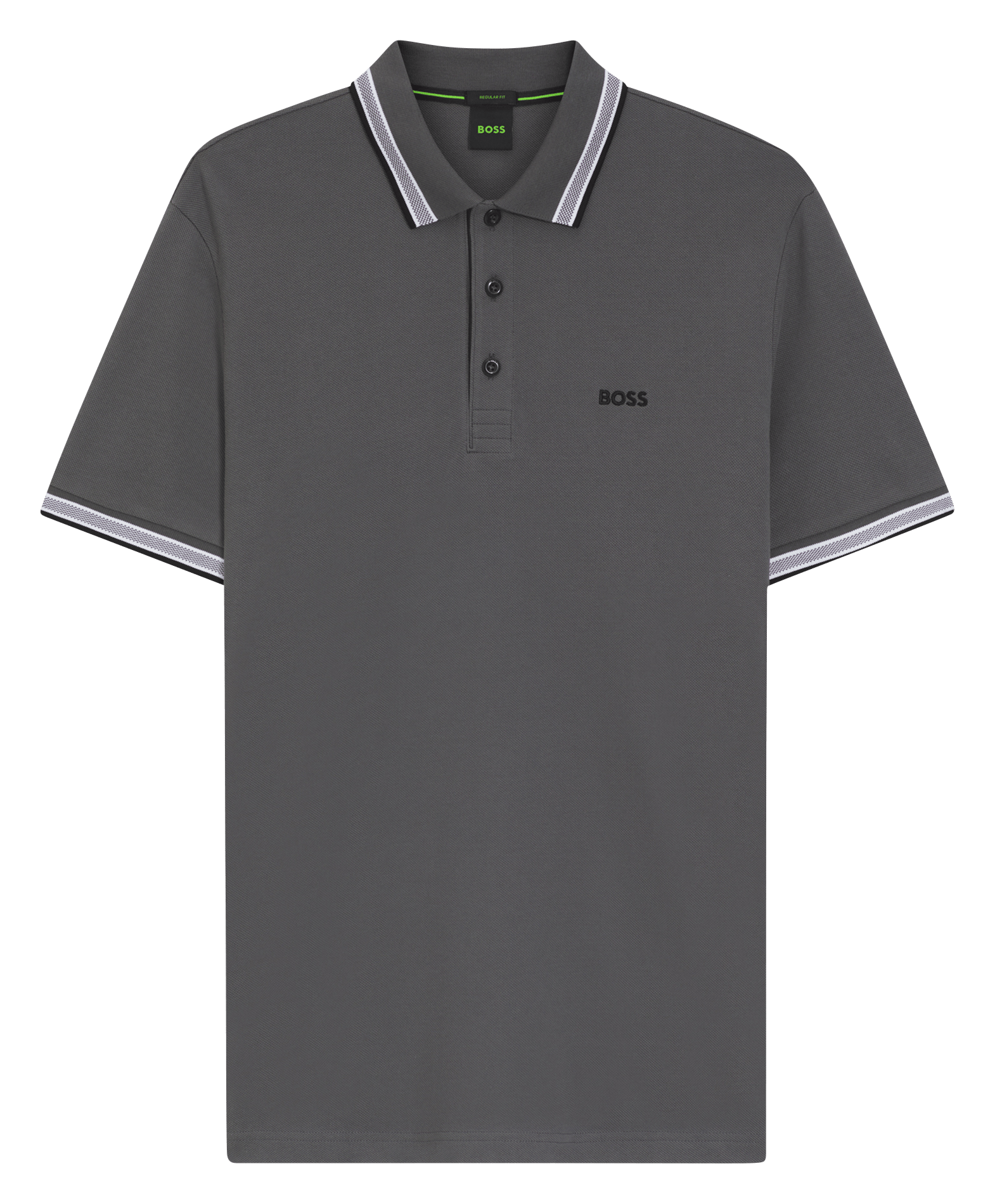 Polo regular fit en coton BOSS Argent