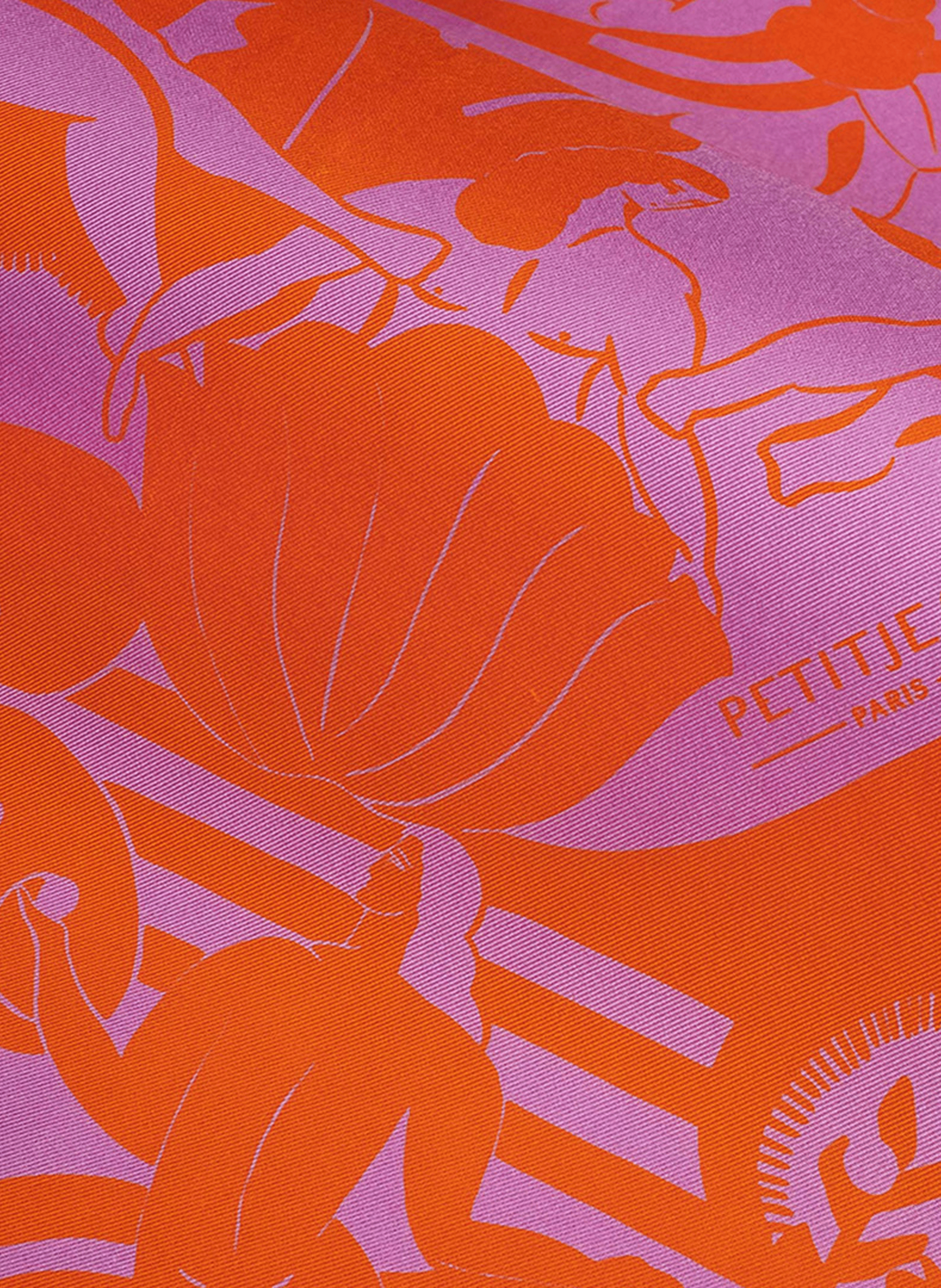 Massalia Orange - Carré 45 imprimé en soie PETITJEAN PARIS Multicolore