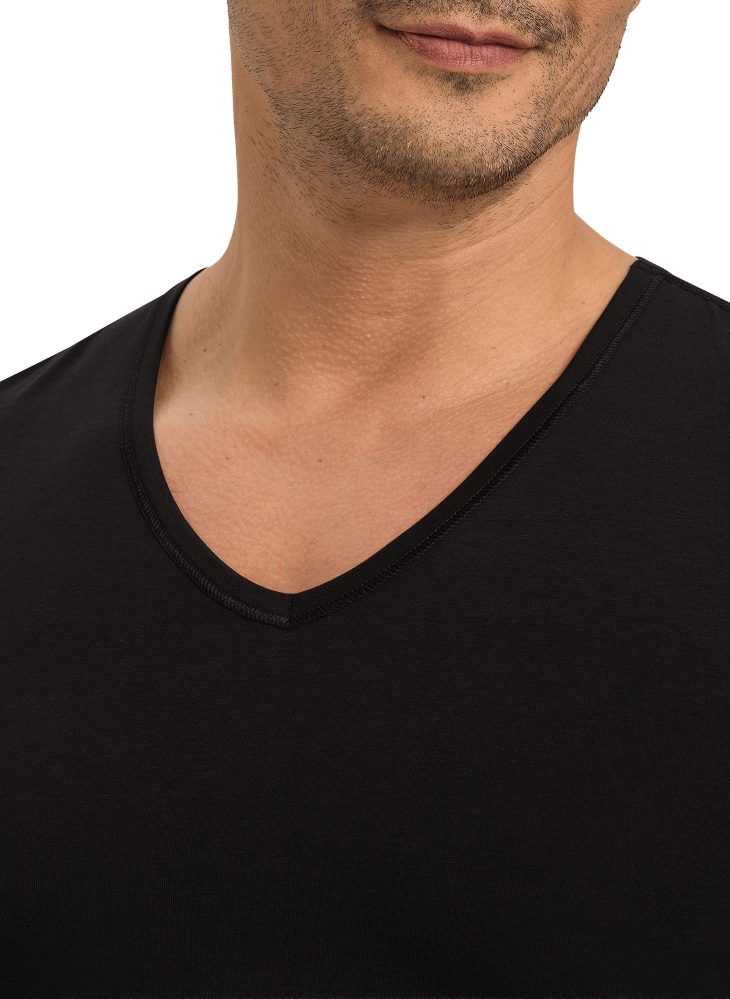 Cotton-blend V-neck T-shirt HANRO Black