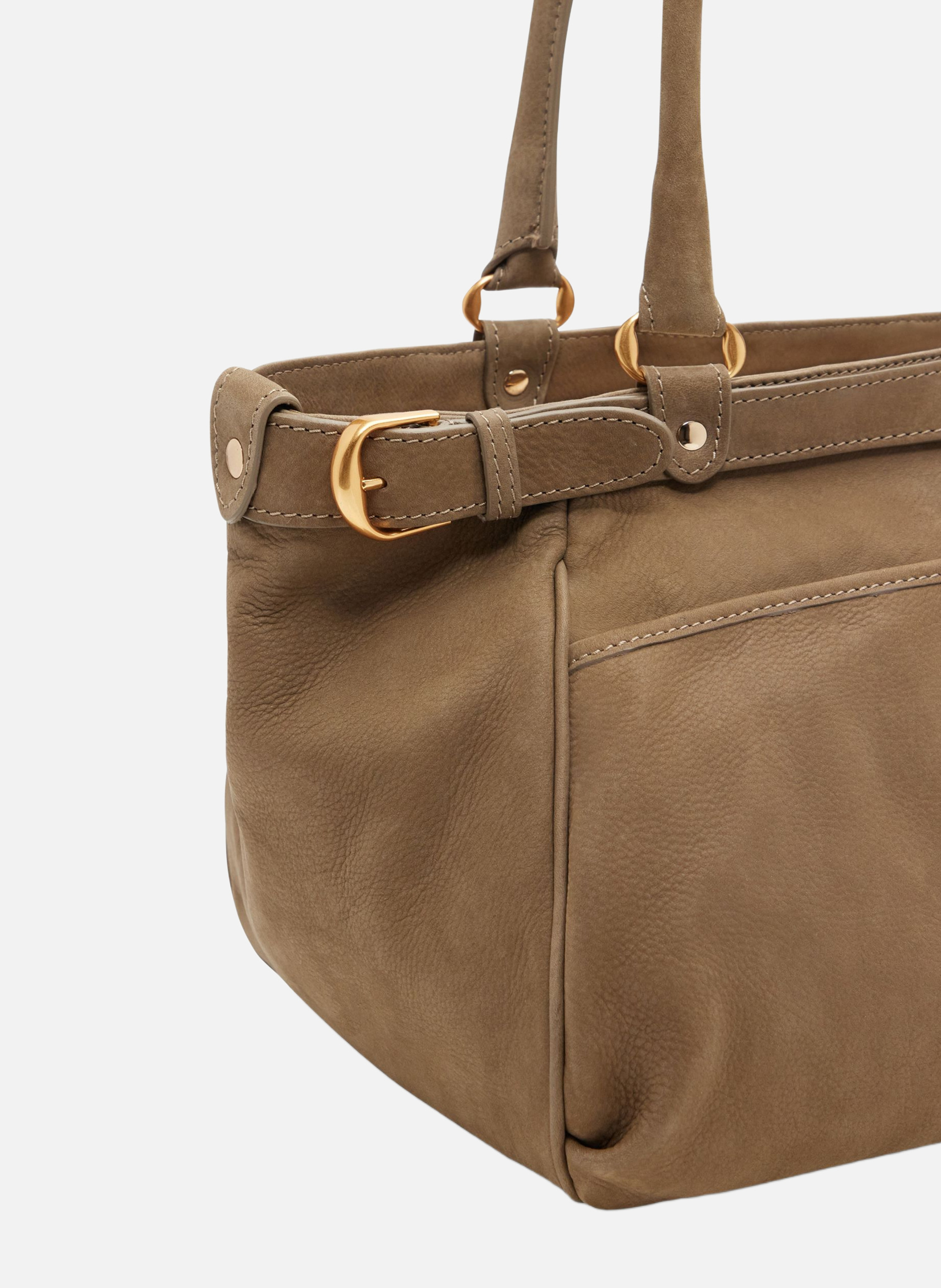 Grand sac lune en cuir VANESSA BRUNO Gris