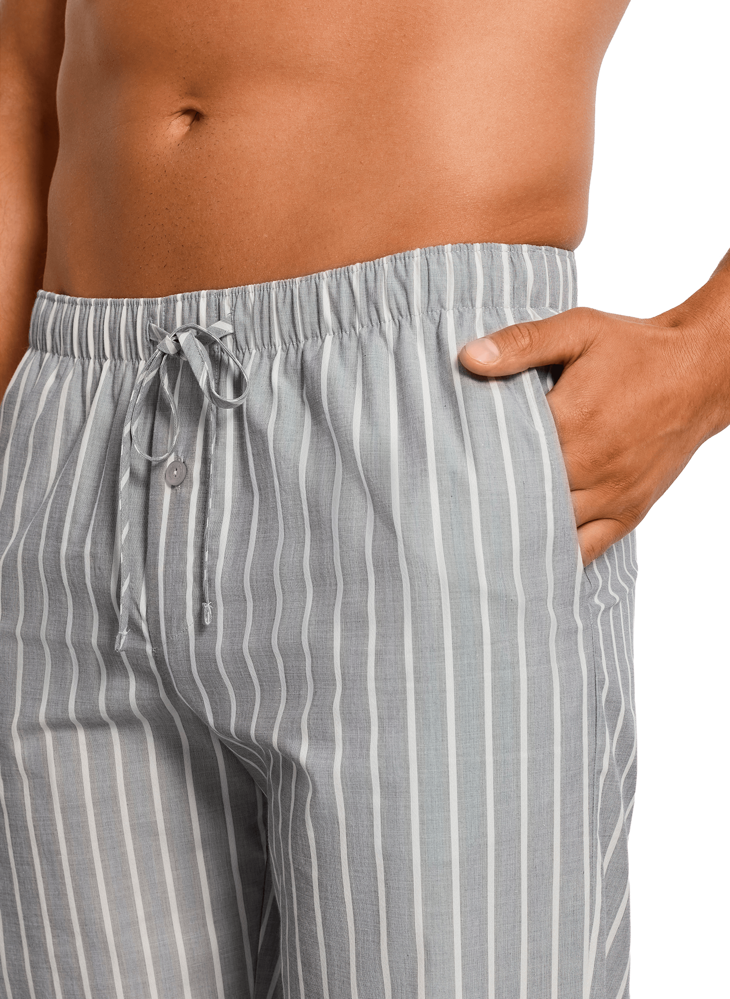 Straight striped cotton pants HANRO Grey