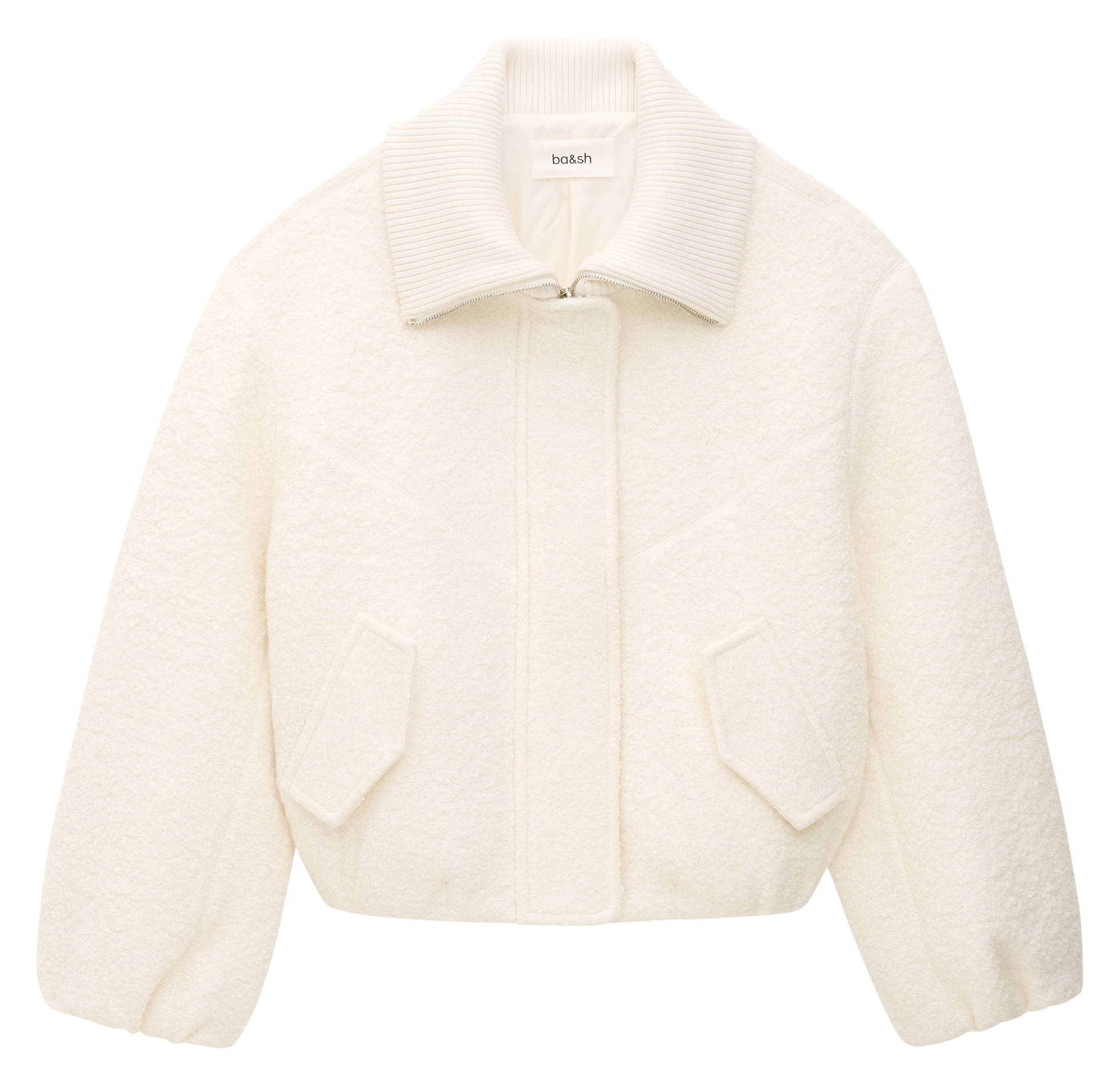 Manteau court ample en laine mélangée vito BA&SH Beige