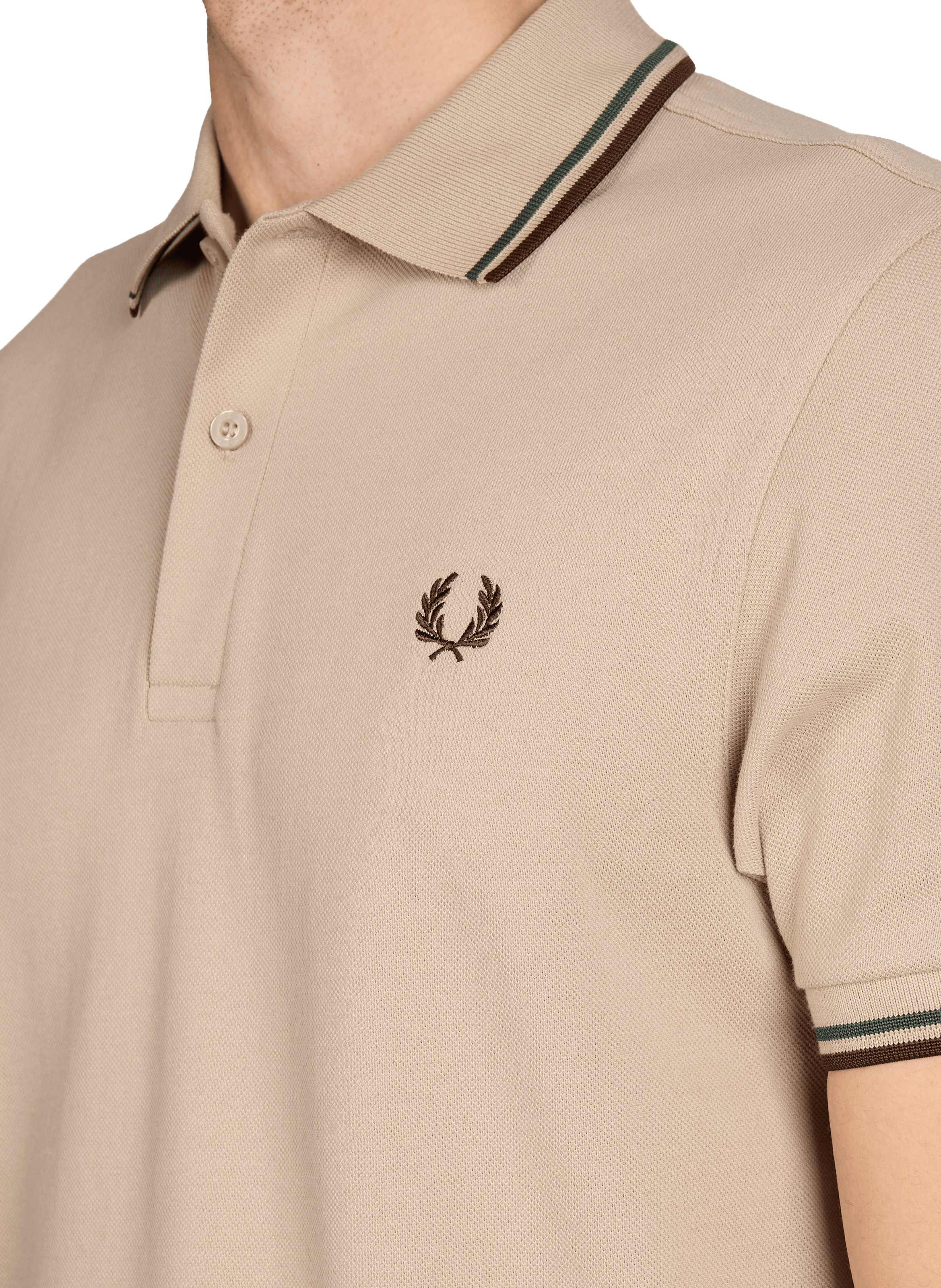 Polo à manches courtes en coton FRED PERRY Beige
