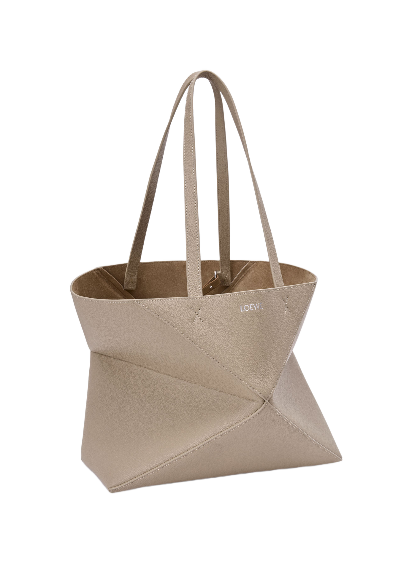 Medium horizontal Puzzle Fold tote in soft grained calf leather LOEWE Beige