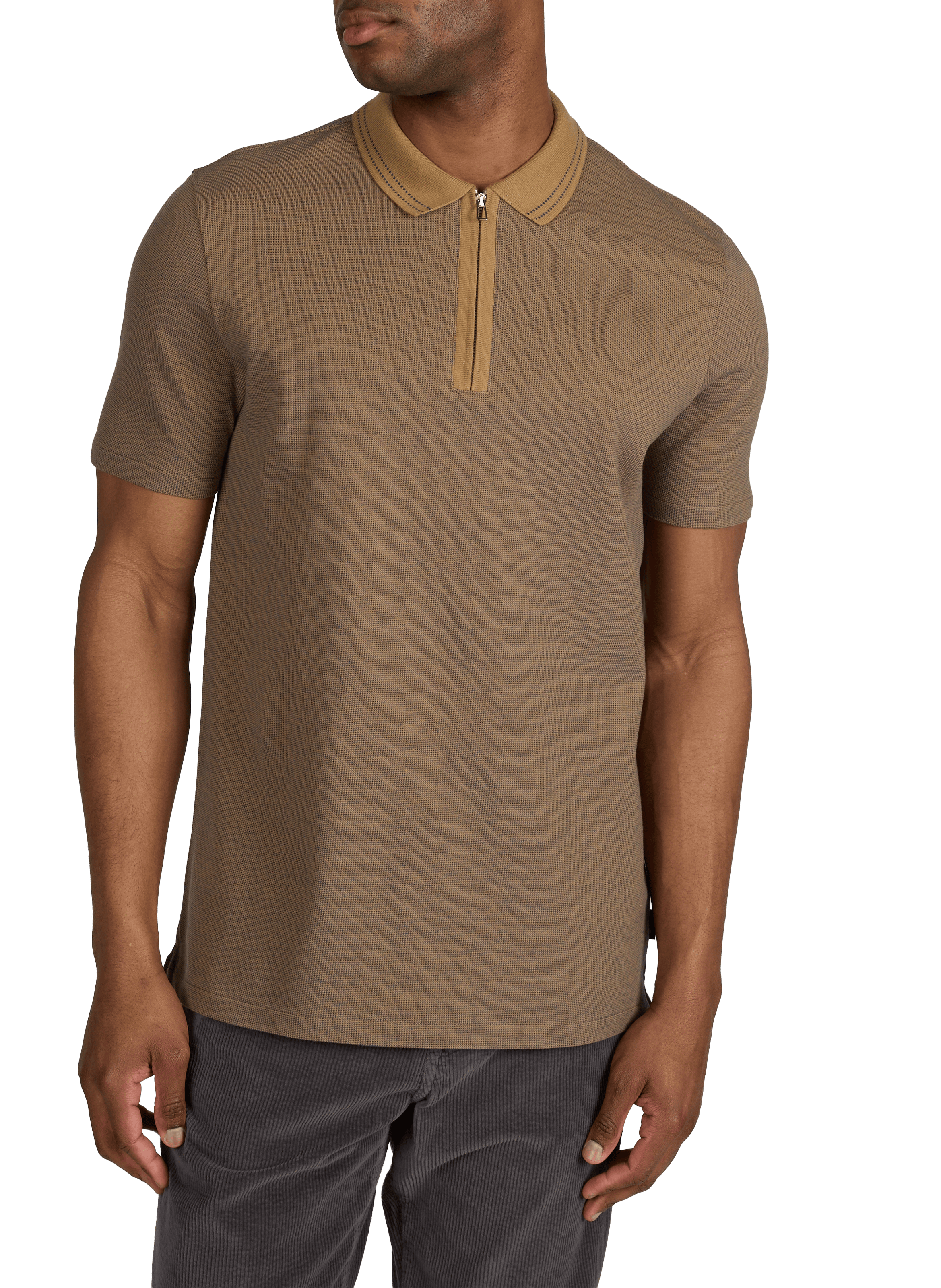 Polo with zip collar in cotton jacquard PAUL SMITH Multicolour