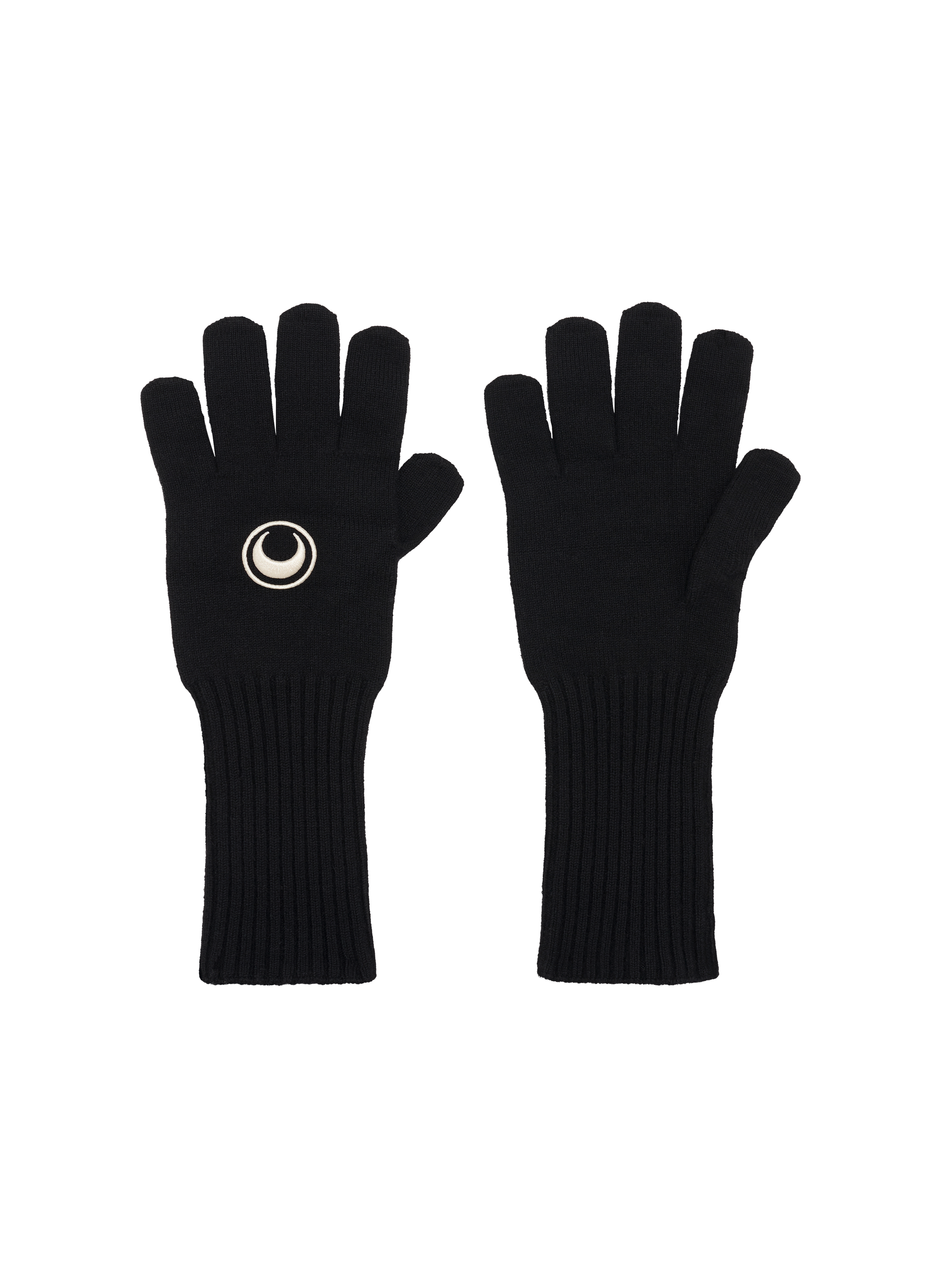 Gants en maille de laine mérinos MARINE SERRE Noir