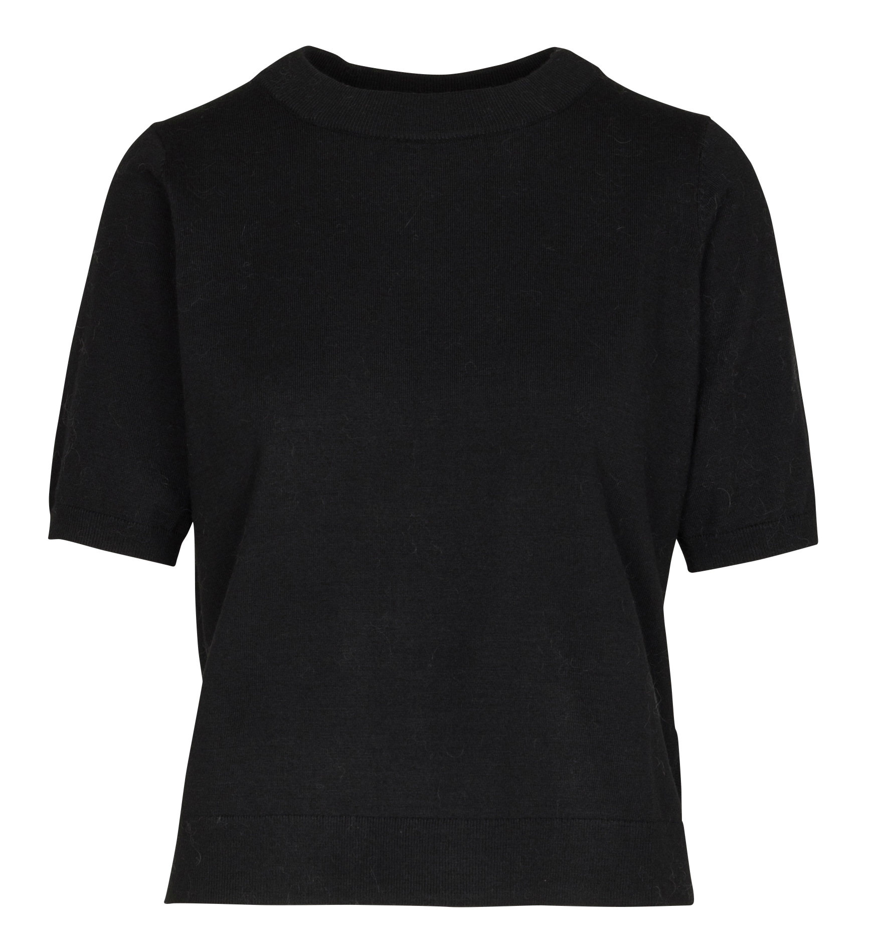 Pull droit col rond en maille mélangée Payton bis MAISON 123 Noir